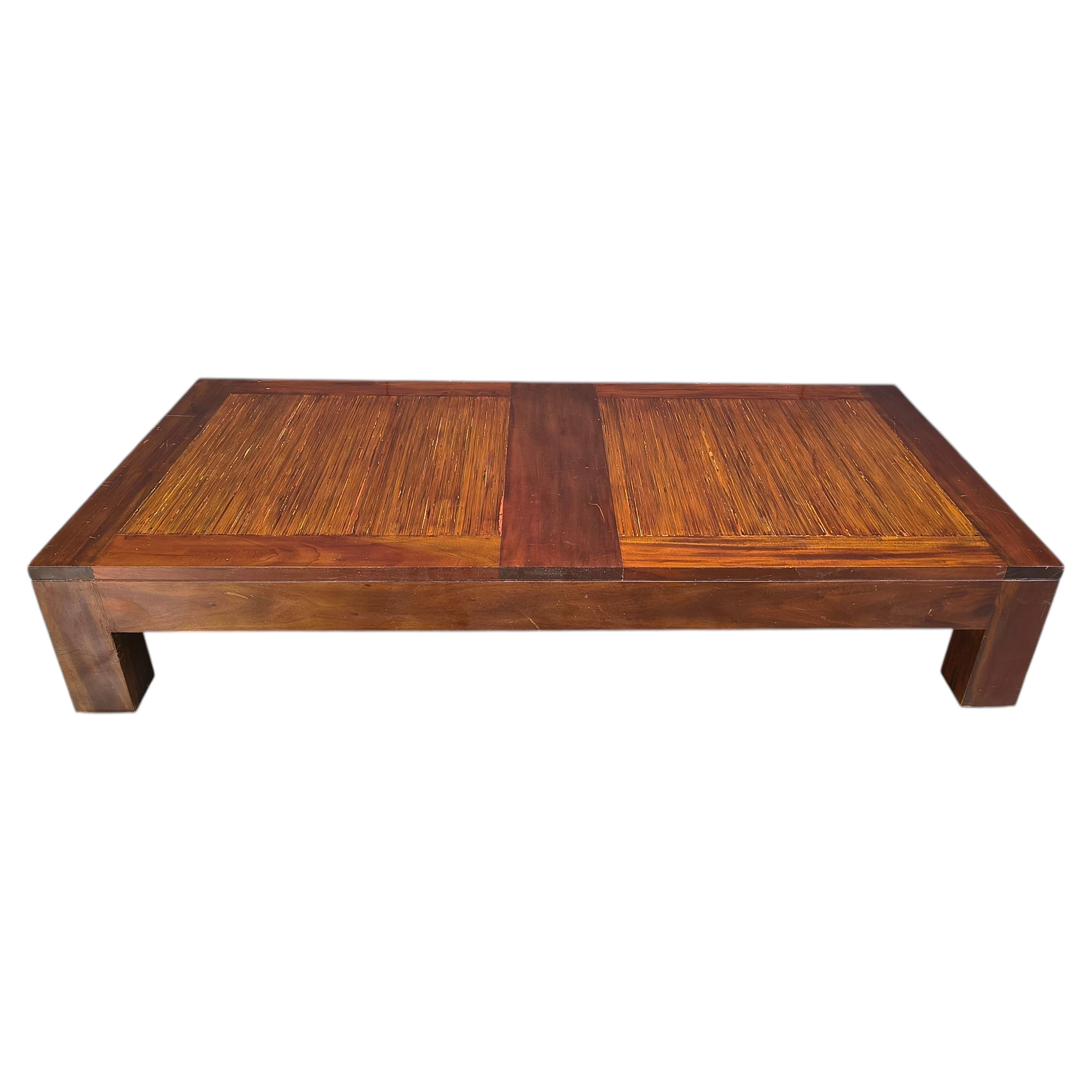 Table basse XXL en bambou, années 1980 en vente