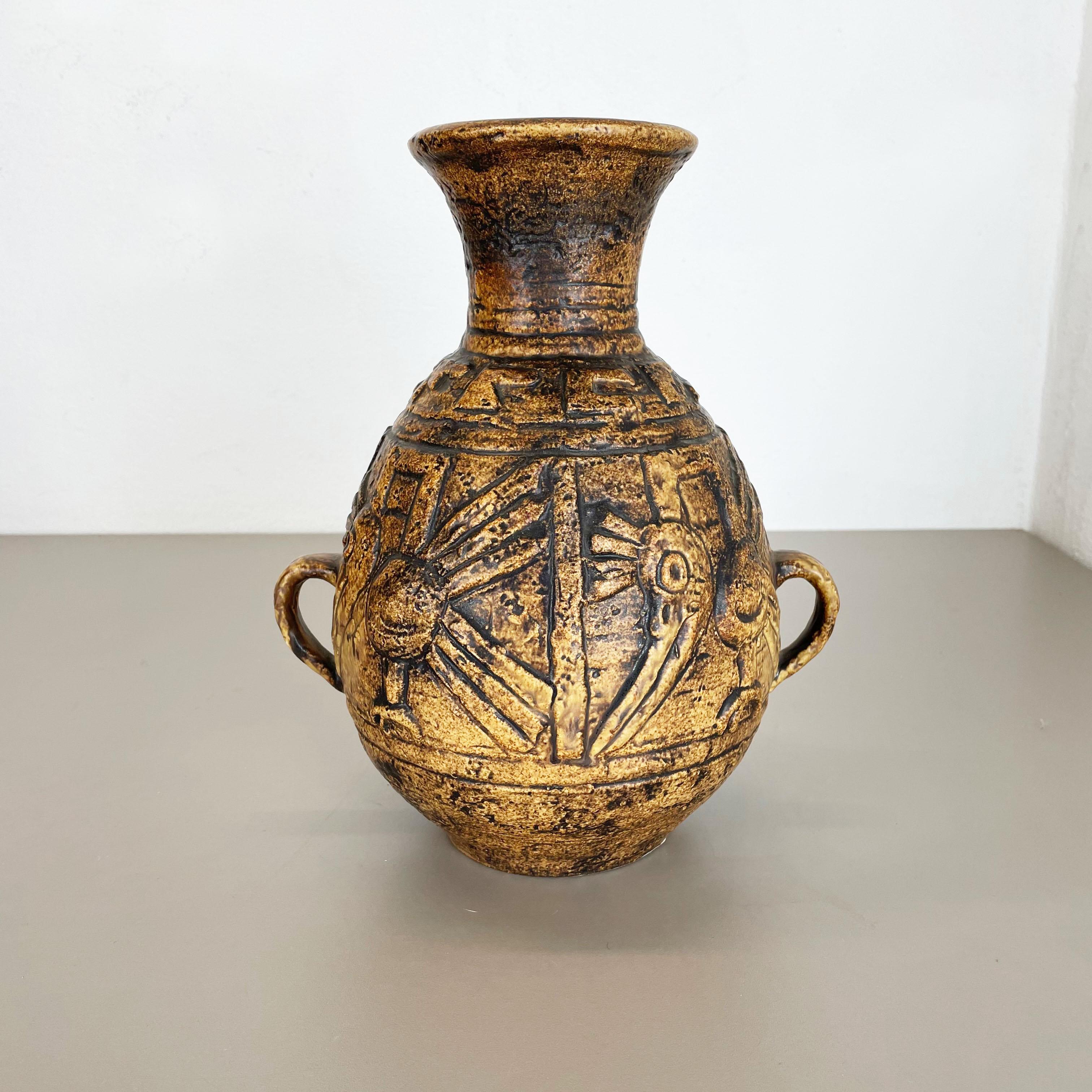 Mid-Century Modern Vase XXL en poterie de lave grasse colorée 