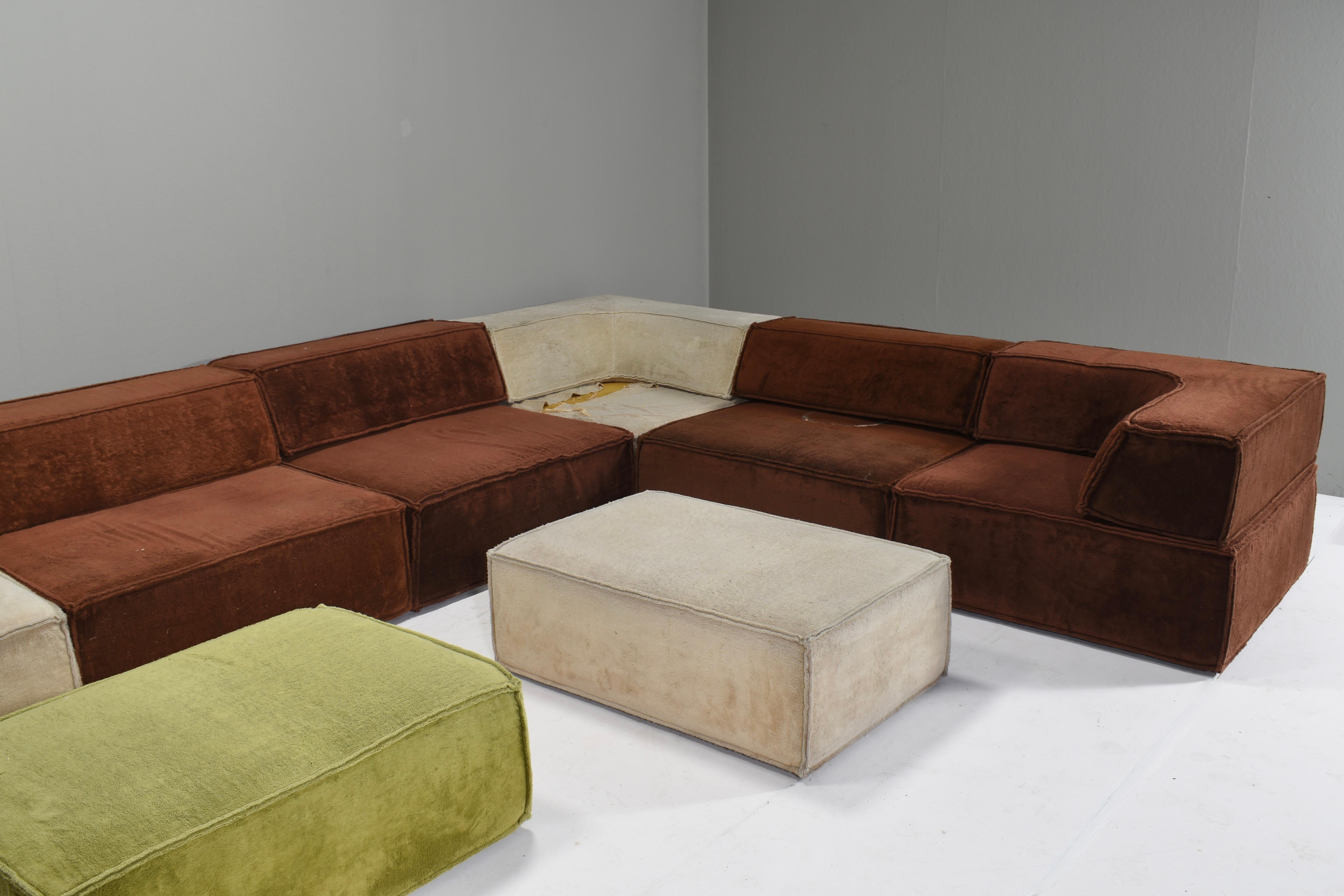 Fabric XXL COR Trio Sectional Sofa, Germany / Switzerland, 1972  NEEDS NEW UPHOLSTERY For Sale