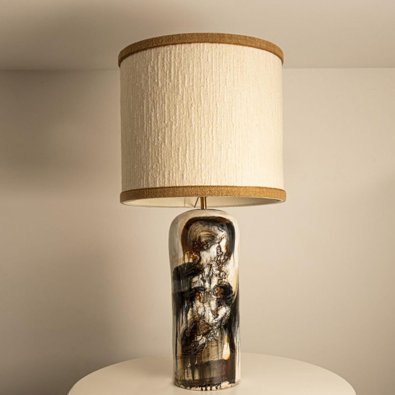 XXL Dunkelbraun-Beige Tischlampe von Jeppe Hagendorn, Dänemark 1960er Jahre im Angebot 2