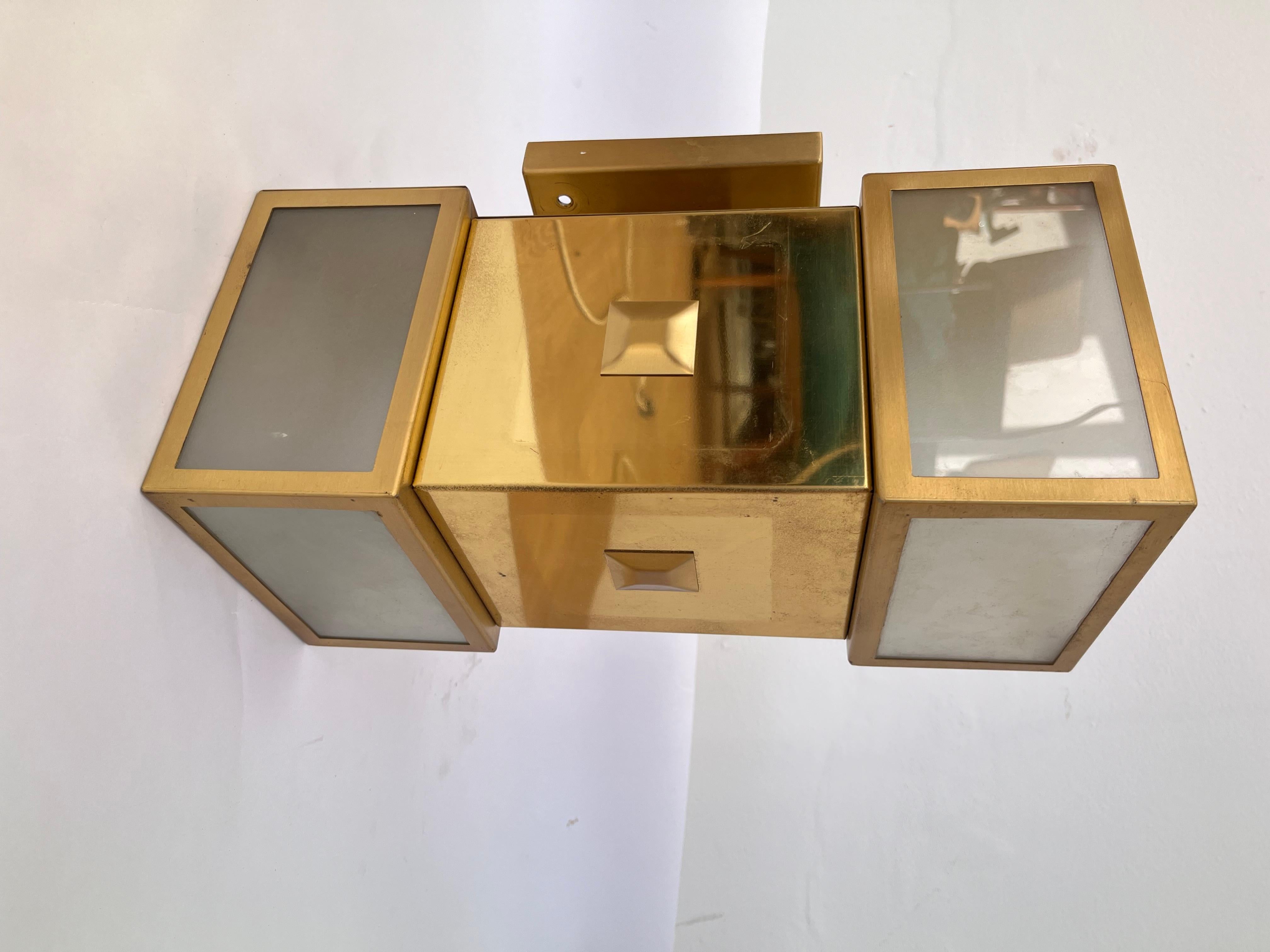 XXL Design Mid century Messing Wand- oder Deckenleuchte - 1980er / Tschechoslowakei im Zustand „Gut“ im Angebot in Praha, CZ