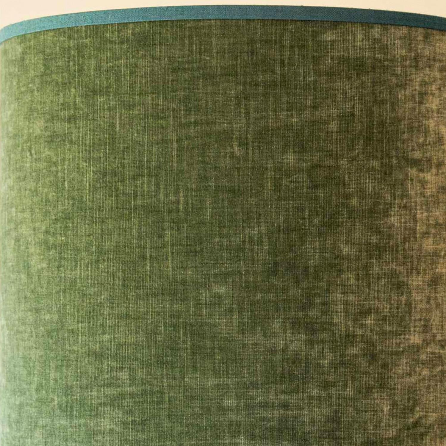 Mid-Century Modern XXL Elongated Ovoid Ceramic Table Floor Lamp with Green Lampshade by R. Houben en vente