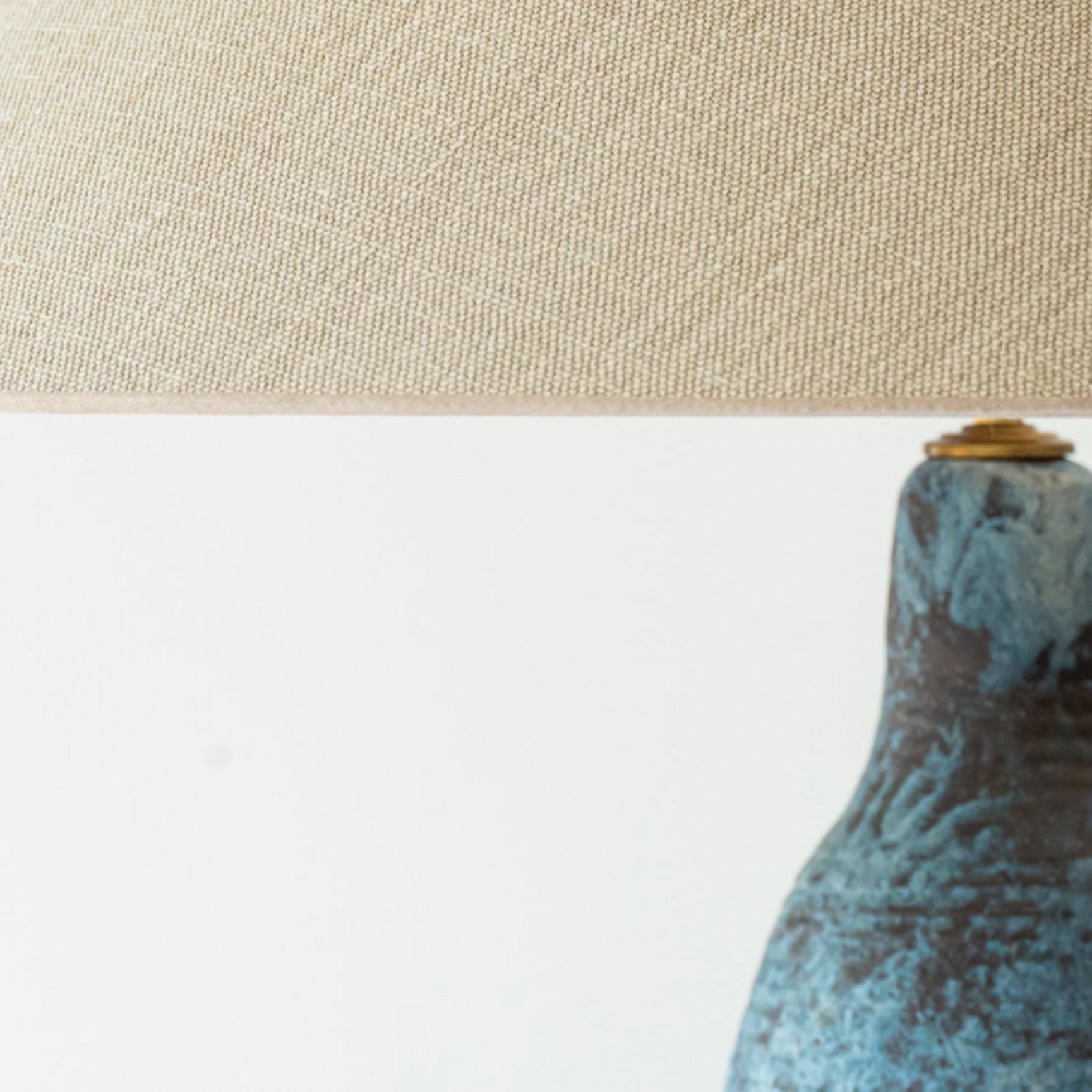Autre XXL Elongated Ovoid Ceramic Table Floor Lamp with Lampshade by R. Houben en vente
