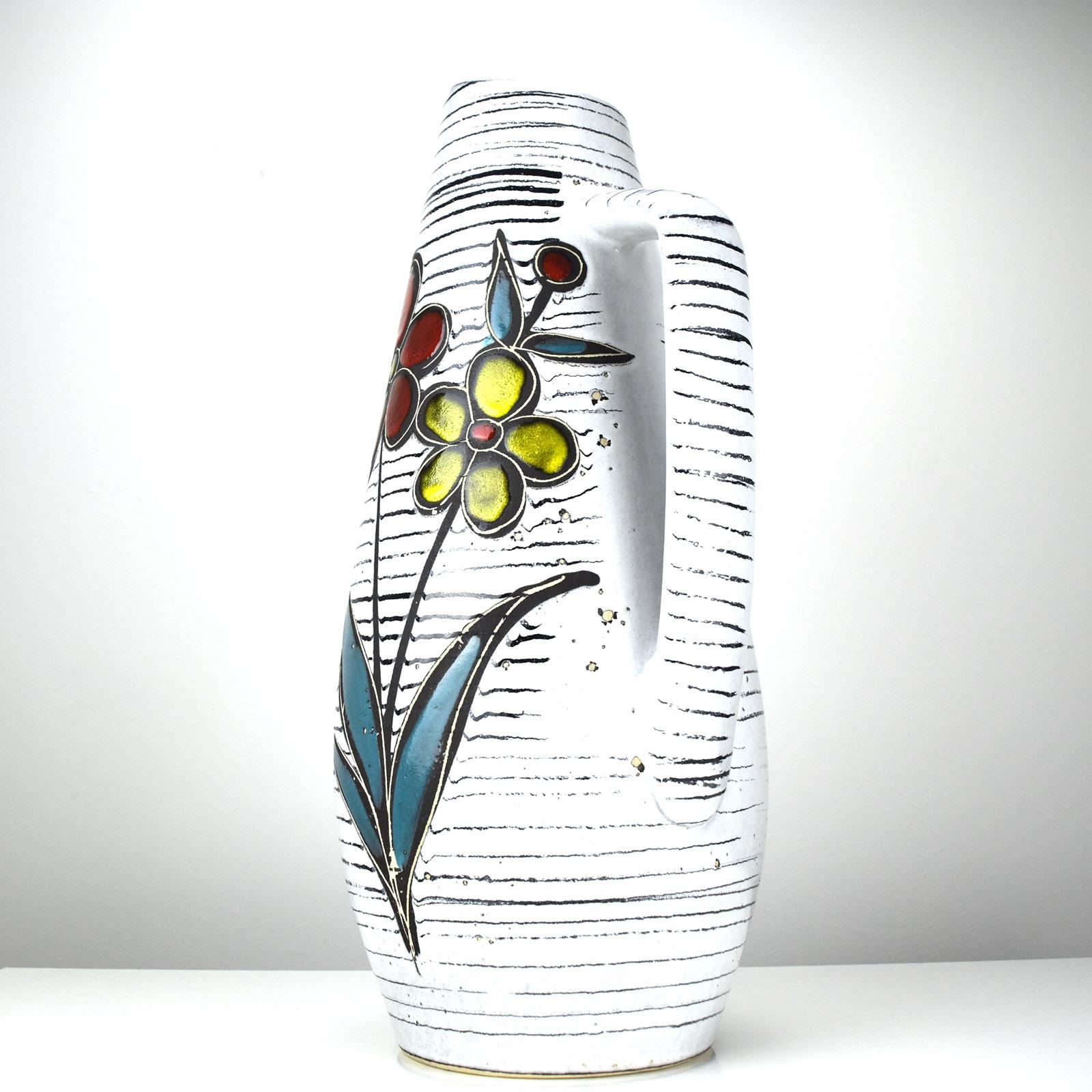 Ceramica XXL Flower Power Fat Lava Vase Scheurich Pottery 270-50 Mid-Century Modern WGP in vendita