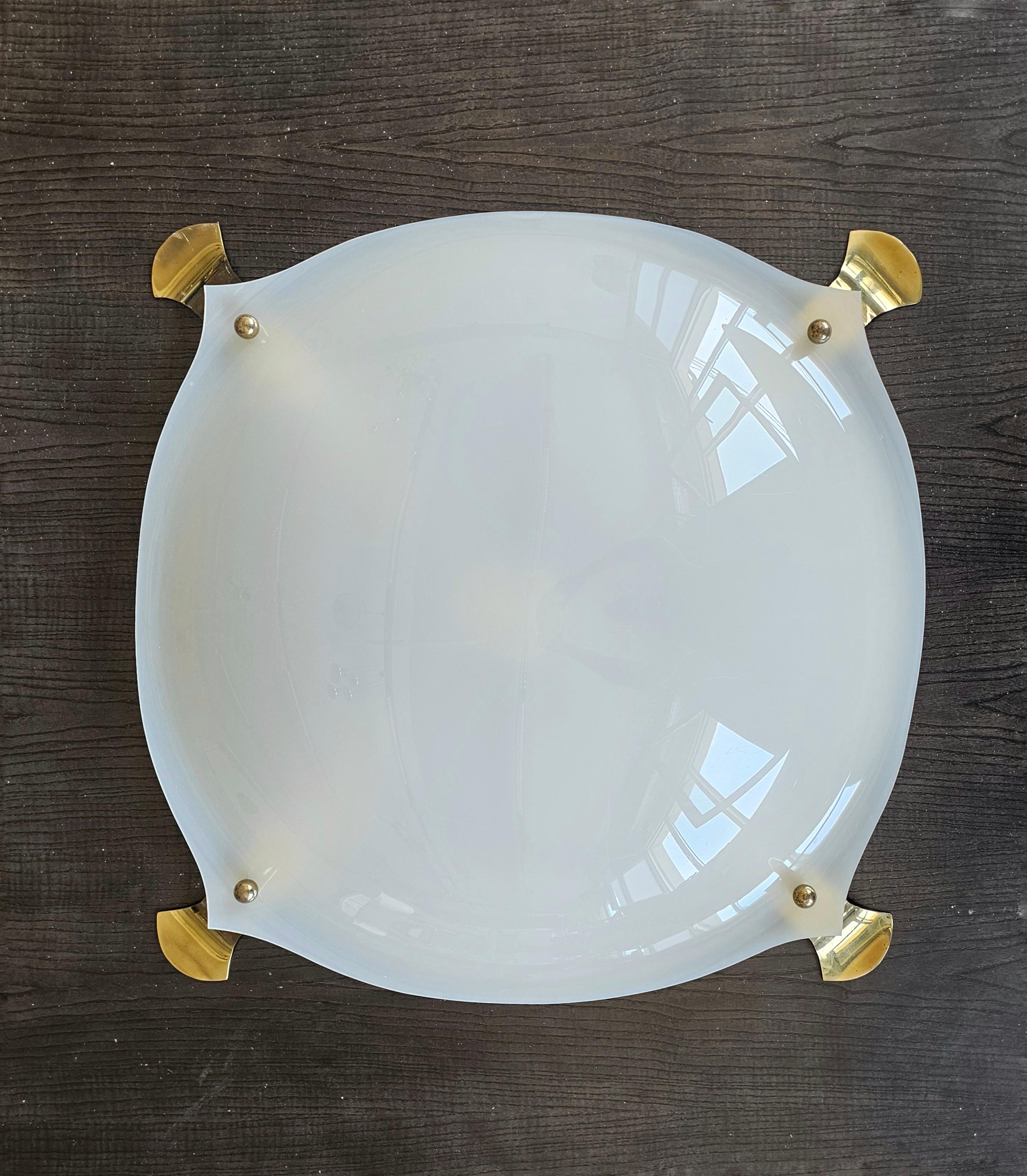 In this listing you will find an exceptionally rare XXL flush mount (or wall light) designed by Angelo Lelli for Arredoluce. It features unique, very attractive design and 6 light bulbs, model E27. Made in Italy in 1960s.

Very good vintage