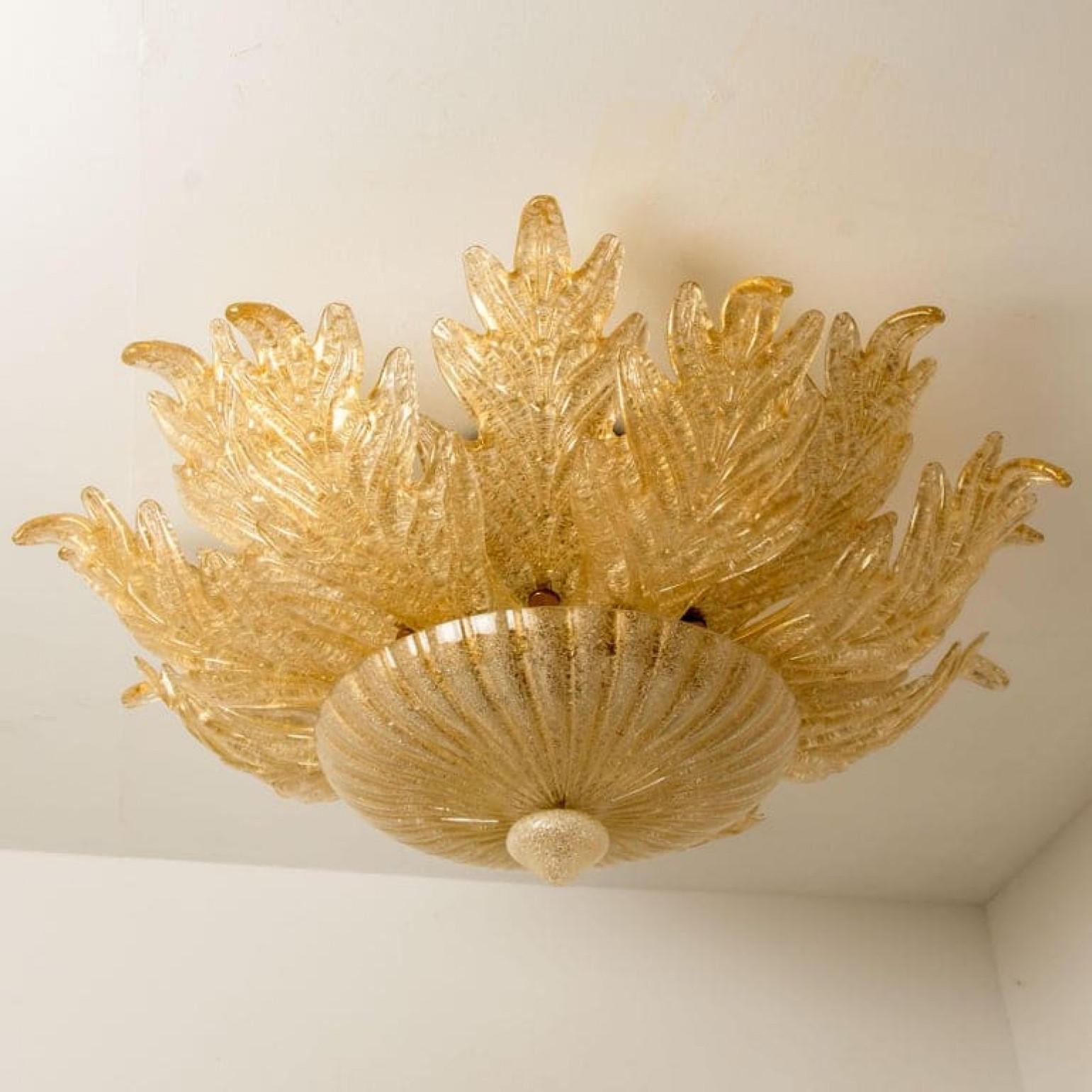 XXL Flush Mount Murano Glass Barovier & Toso, Italy, (D 37.4