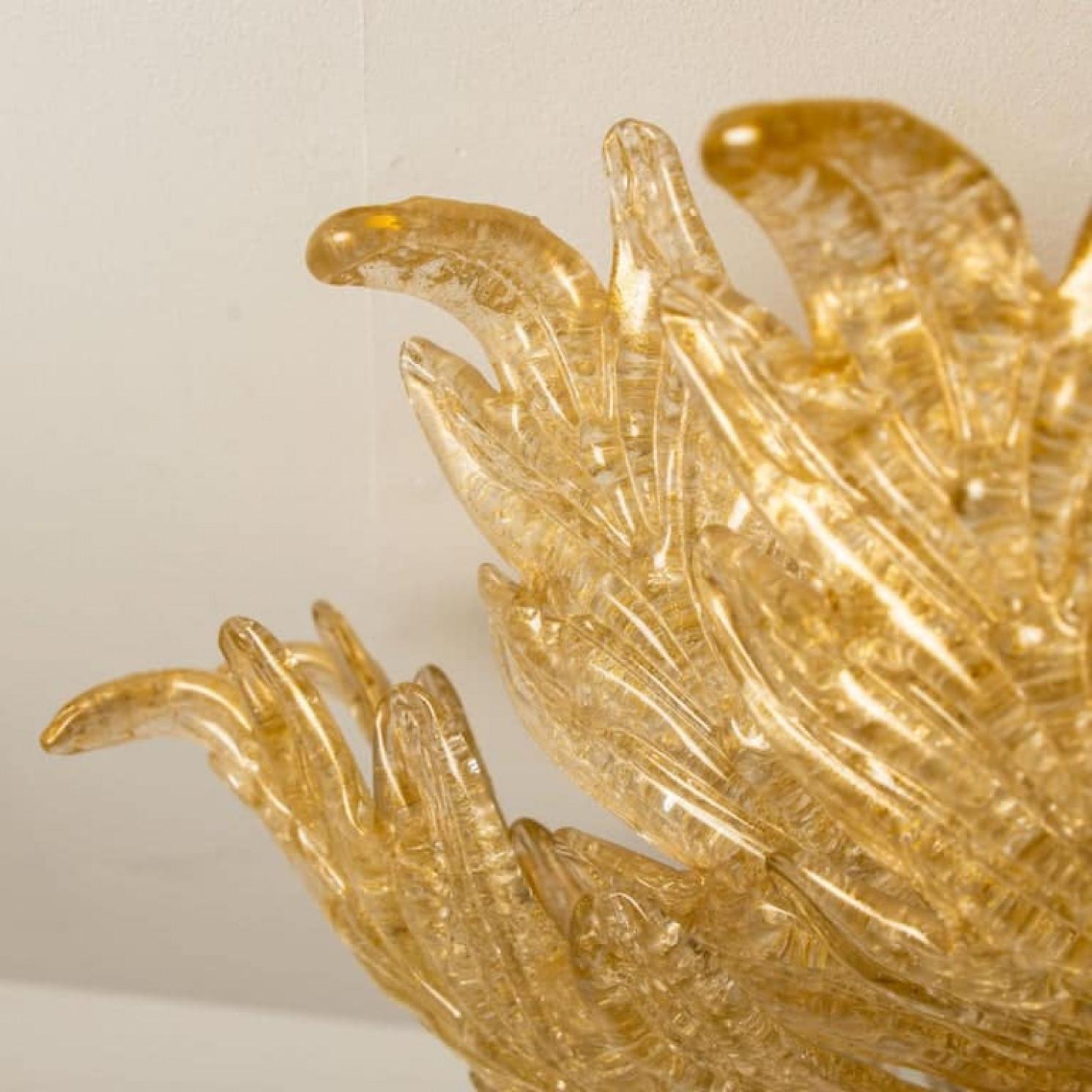 XXL Flush Mount Murano Glass Barovier & Toso, Italy, (D 37.4