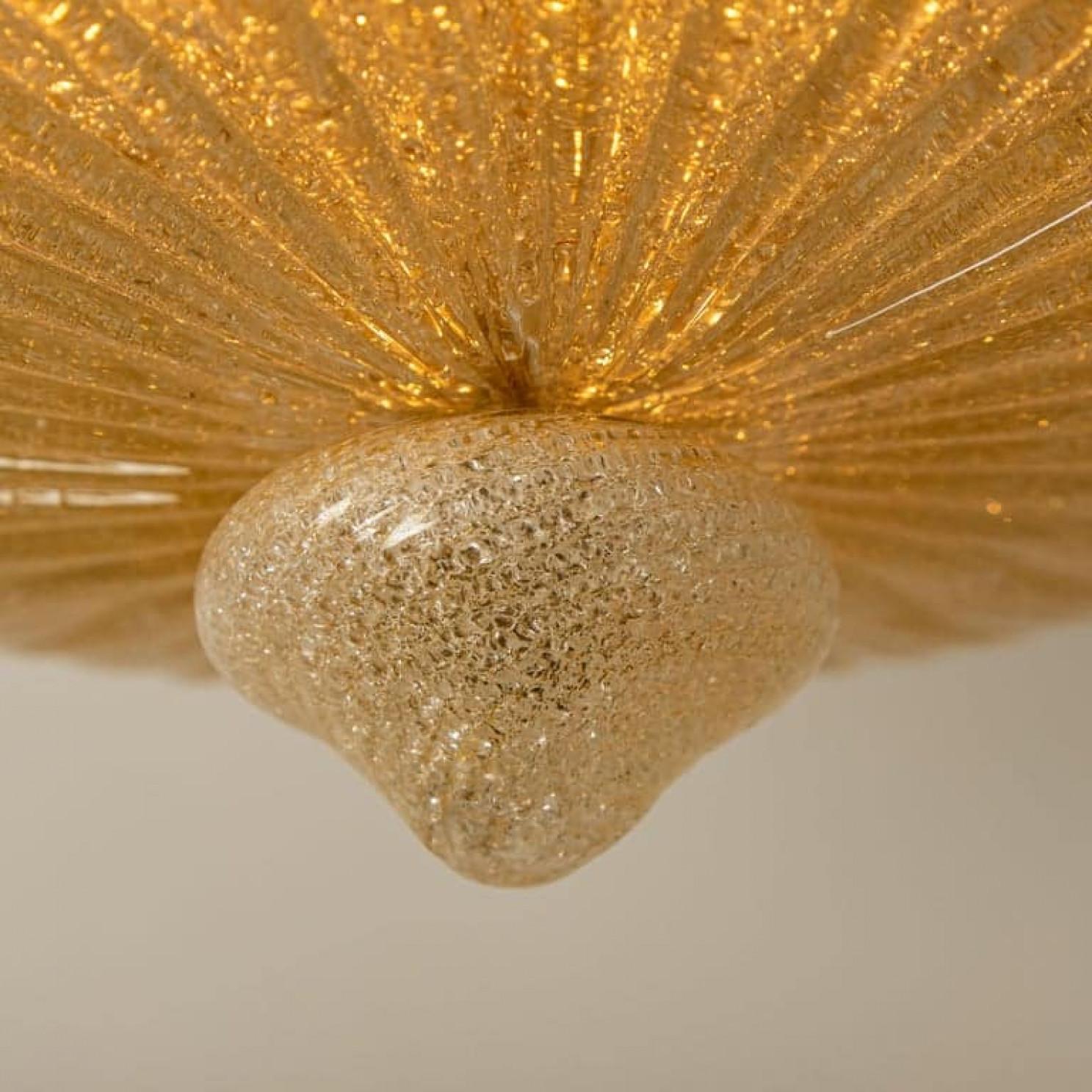 Italian XXL Flush Mount Murano Glass Barovier & Toso, Italy, (D 37.4
