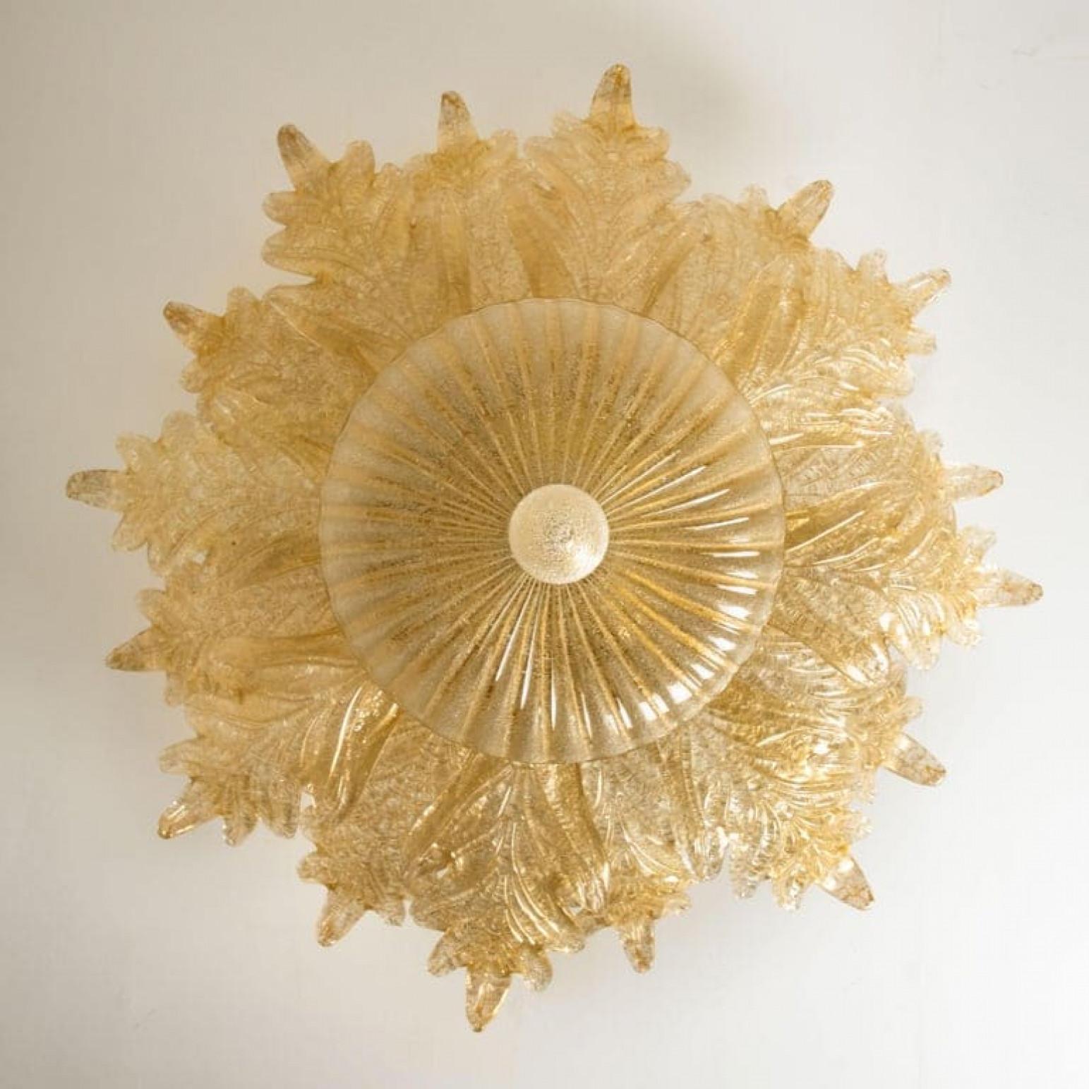Other XXL Flush Mount Murano Glass Barovier & Toso, Italy, (D 37.4