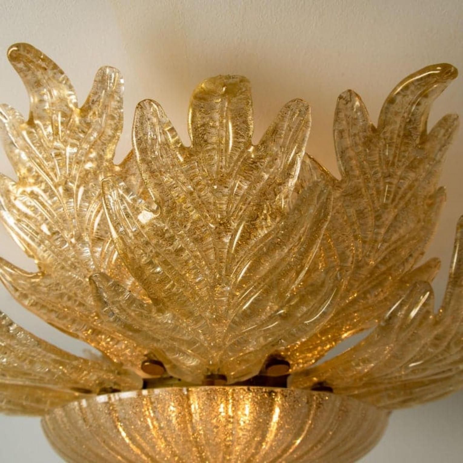 XXL Flush Mount Murano Glass Barovier & Toso, Italy, (D 37.4