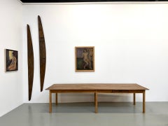 XXL french 6-legged table with a new top and 1950s base