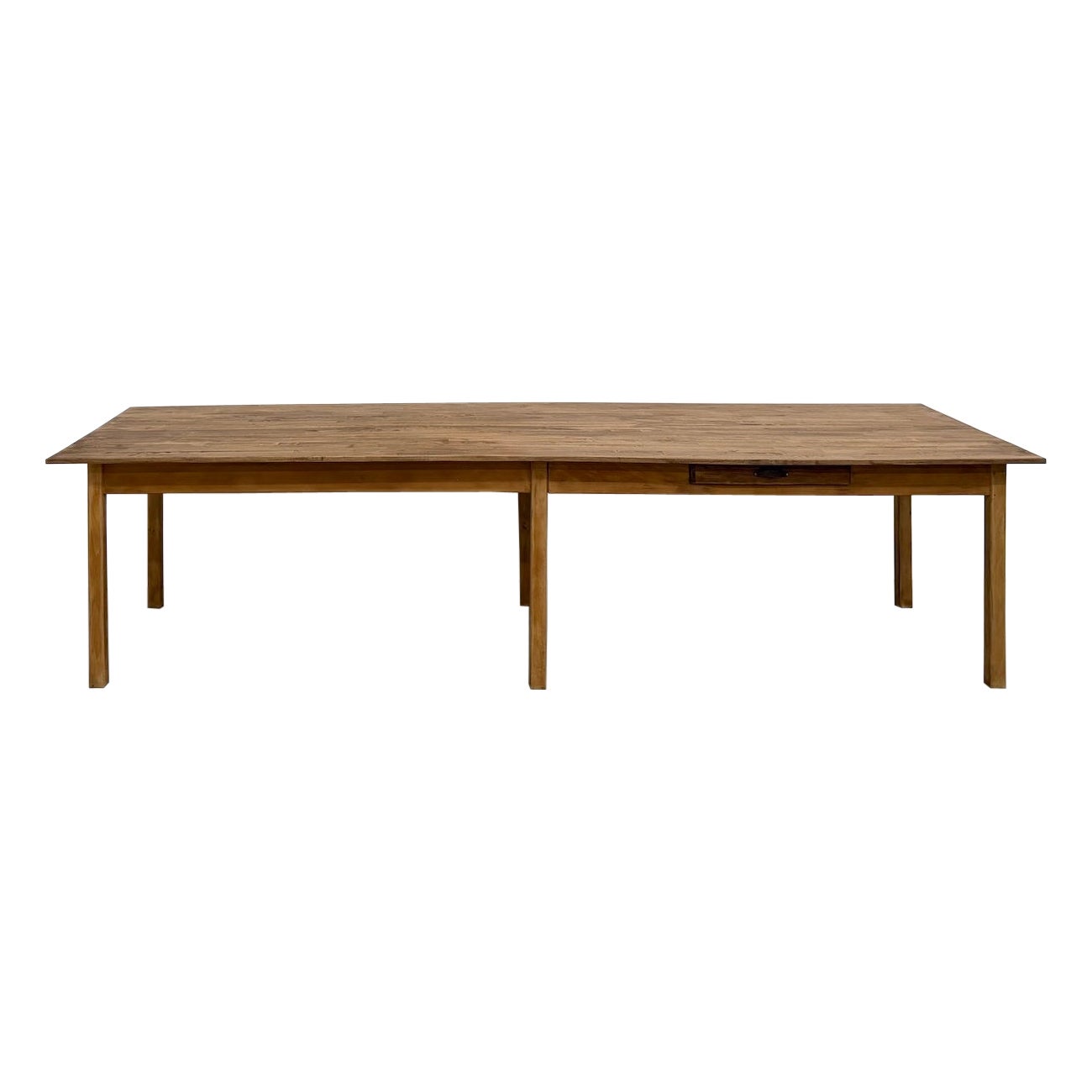 XXL french 6-legged table with a new top and 1950s base