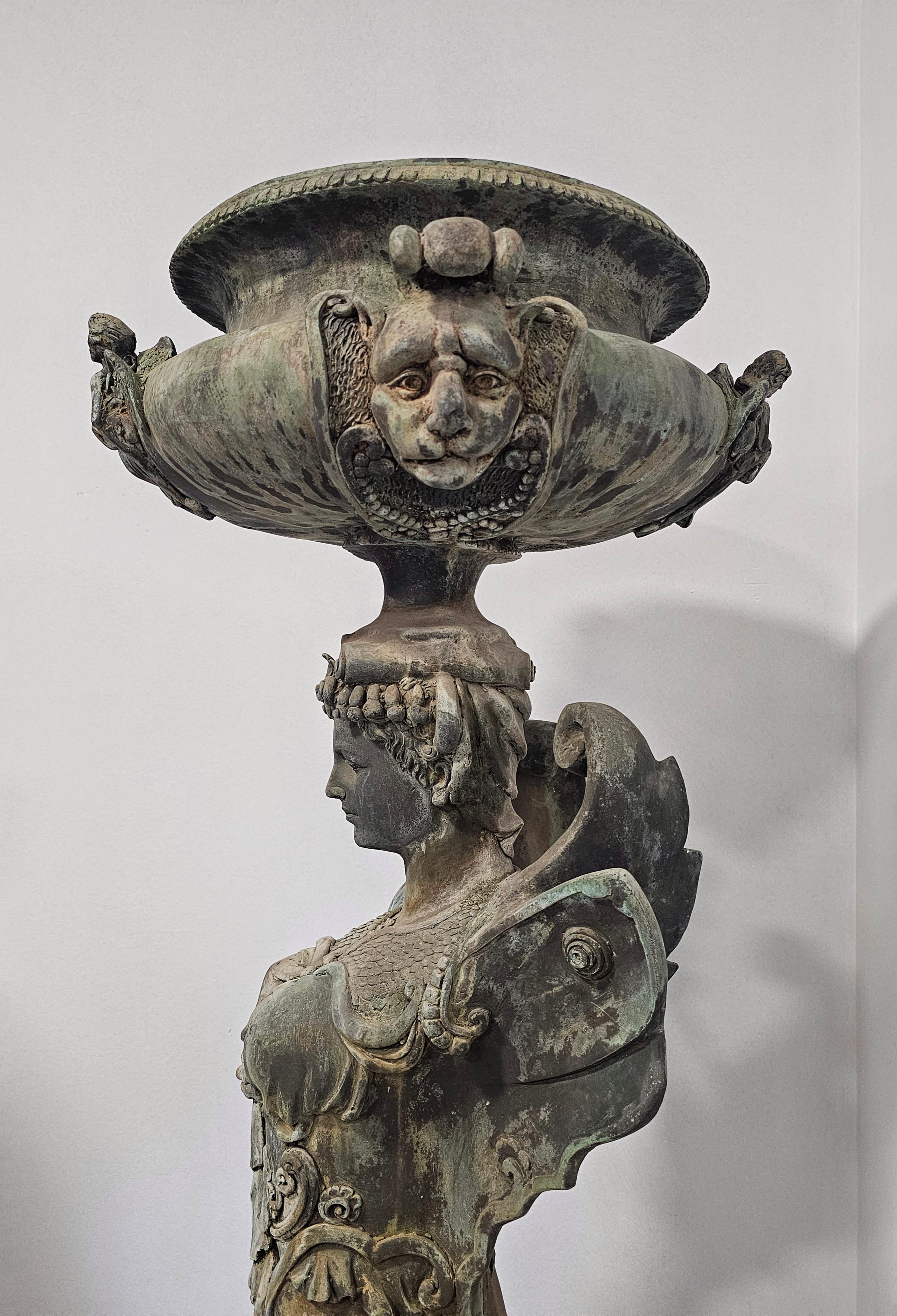 XXL French Empire Jardinieres done in bronze on marble base, France 1805 For Sale 6
