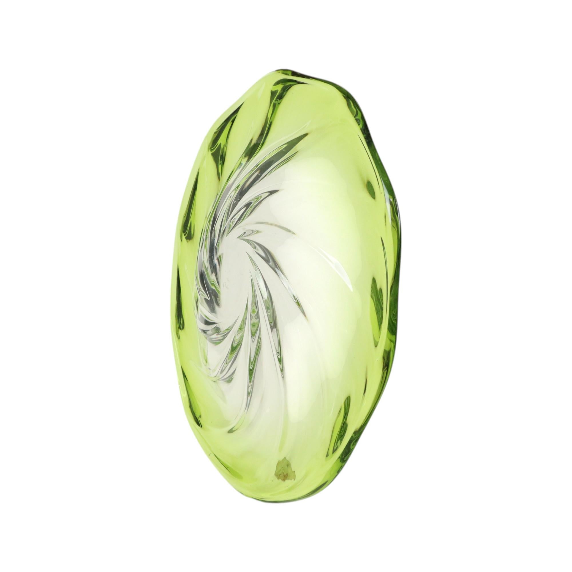 Coupe à fruits XXL Val Saint Lambert Crystal Lime Green 40cm en vente 5