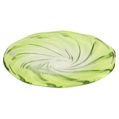 XXL Fruit Bowl Val Saint Lambert Crystal Lime Green 40cm