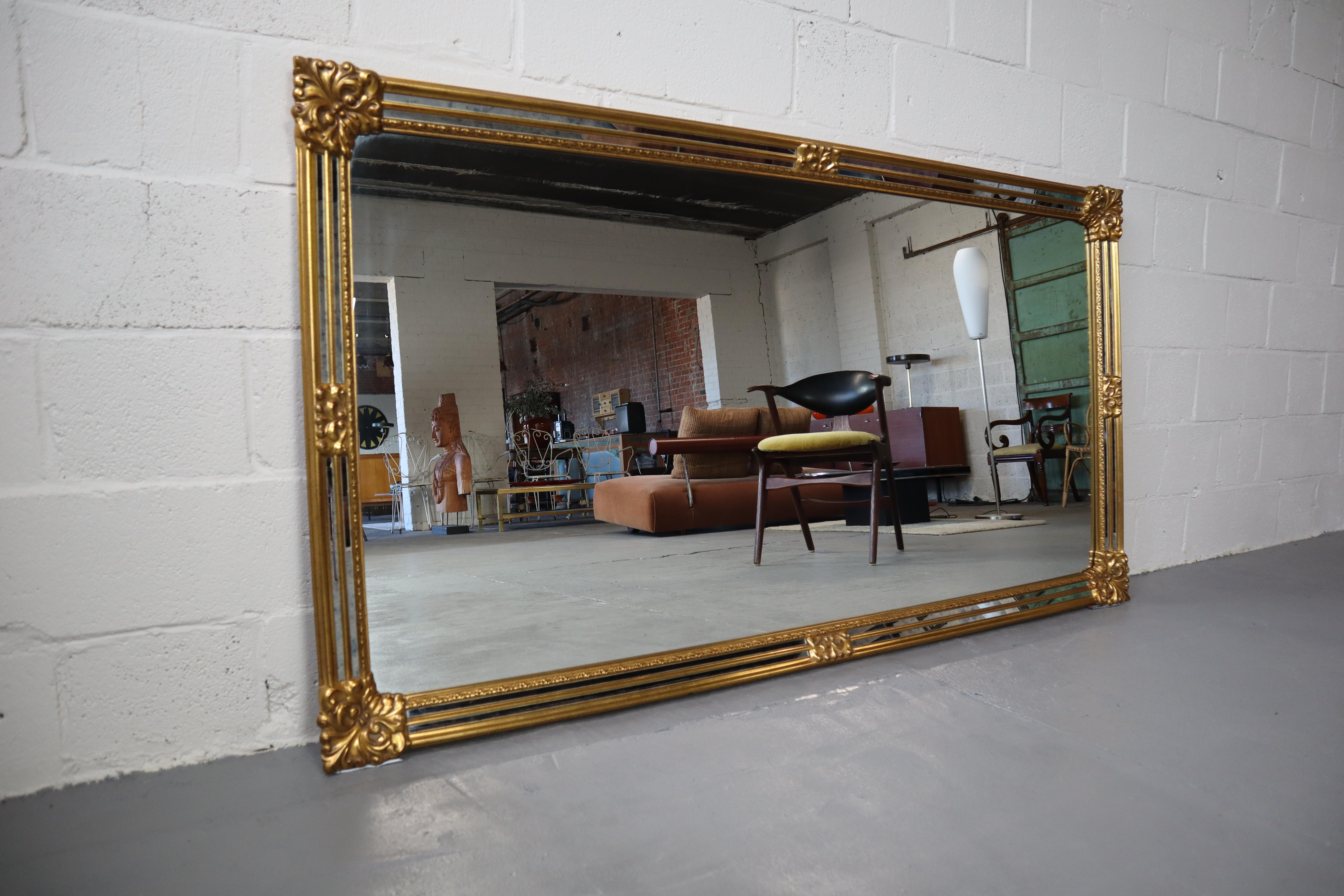 XXL Gilded Mirror by Deknudt, 1970s In Excellent Condition In Langemark-Poelkapelle, BE