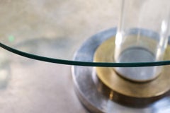 XXL Glass, Brass & Acrylic Conference Table by Romeo Rega, Italy, 1970s