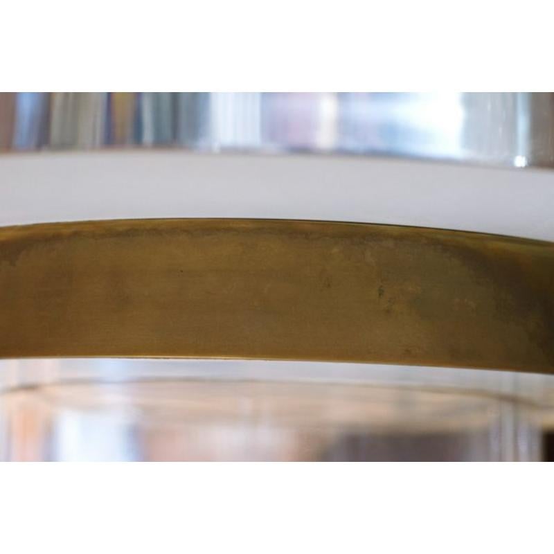 italien Table de conférence XXL en verre, laiton et acrylique par Romeo Rega, Italie, années 1970 en vente