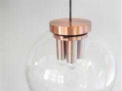 Extra Large Glass Globe Pendant Lamp for RAAK, the Netherlands 1960s 4 Available