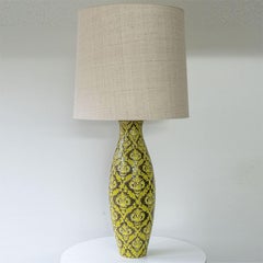 XXL Green Baroque Pattern Ceramic Lamp, Custom Matching Lampshade by R. Houben
