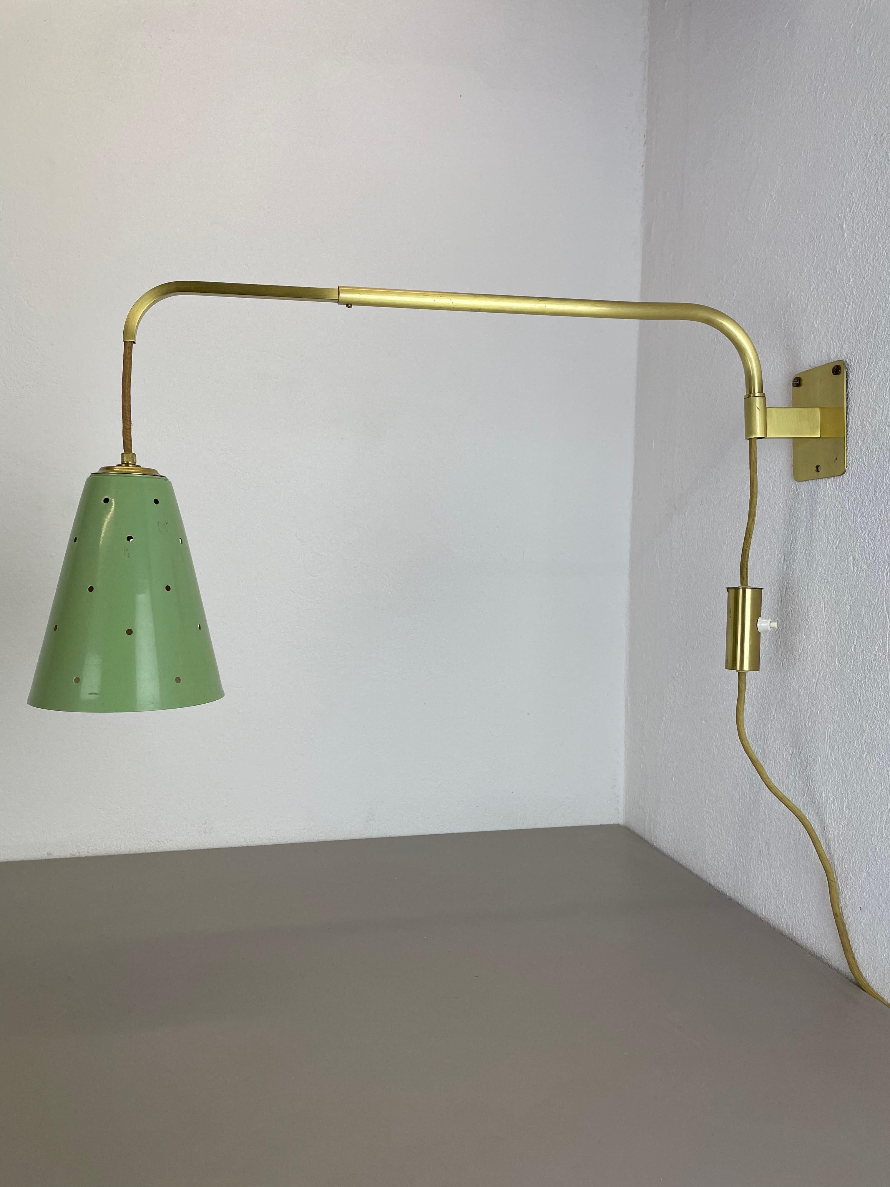 Article:

Wall light with counter weight


Origin:

Italy


Decade:

1960d





This wall light was designed and produced in Italy in the 1960s. The wall fixation of this light and the large adjudtable light arm with fixation for