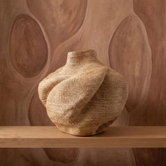 Cesta de suelo XXL hecha a mano con ondas africanas para decoración del hogar