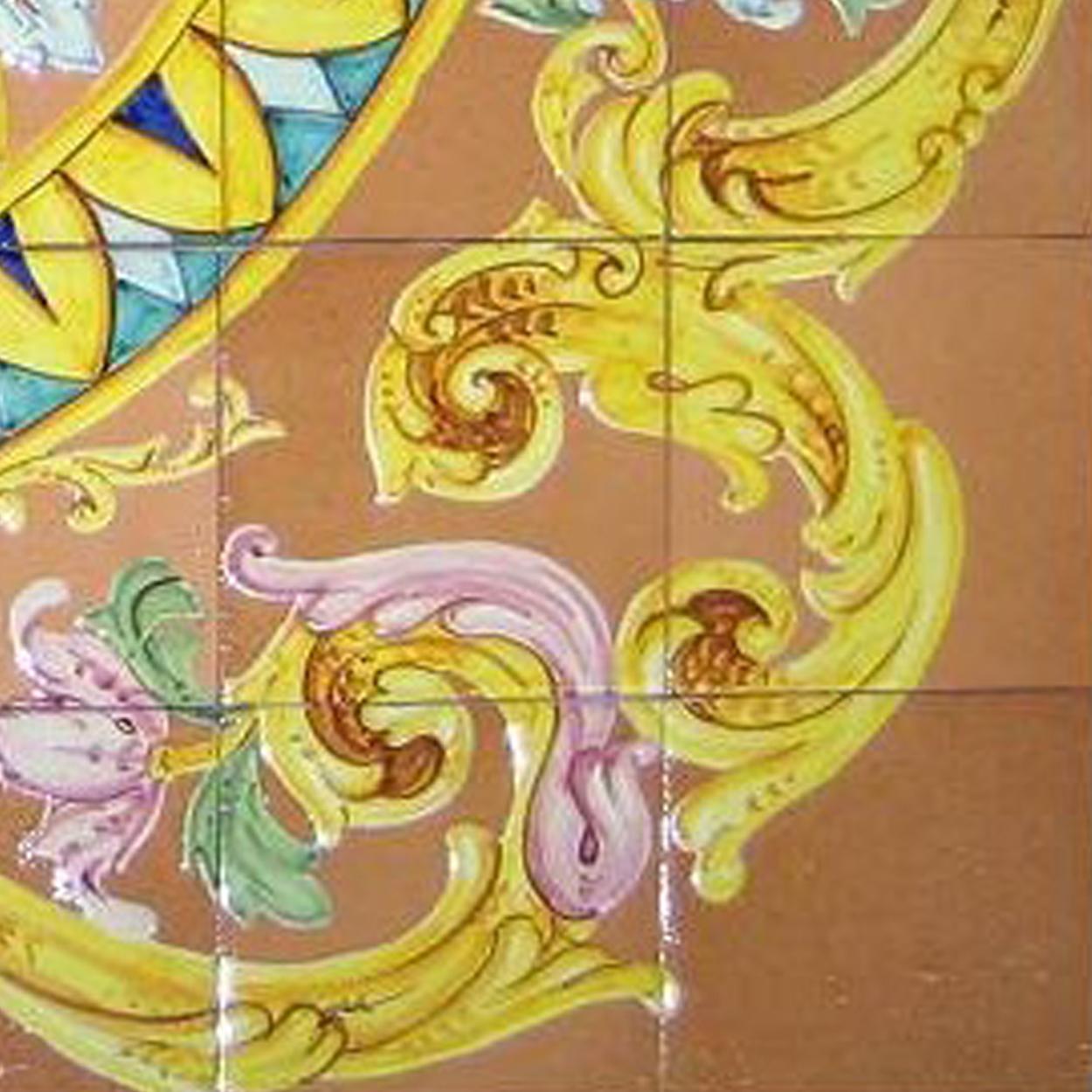 Other XXL Handmade Neapolitan Majolica Tile Panel, Italy For Sale