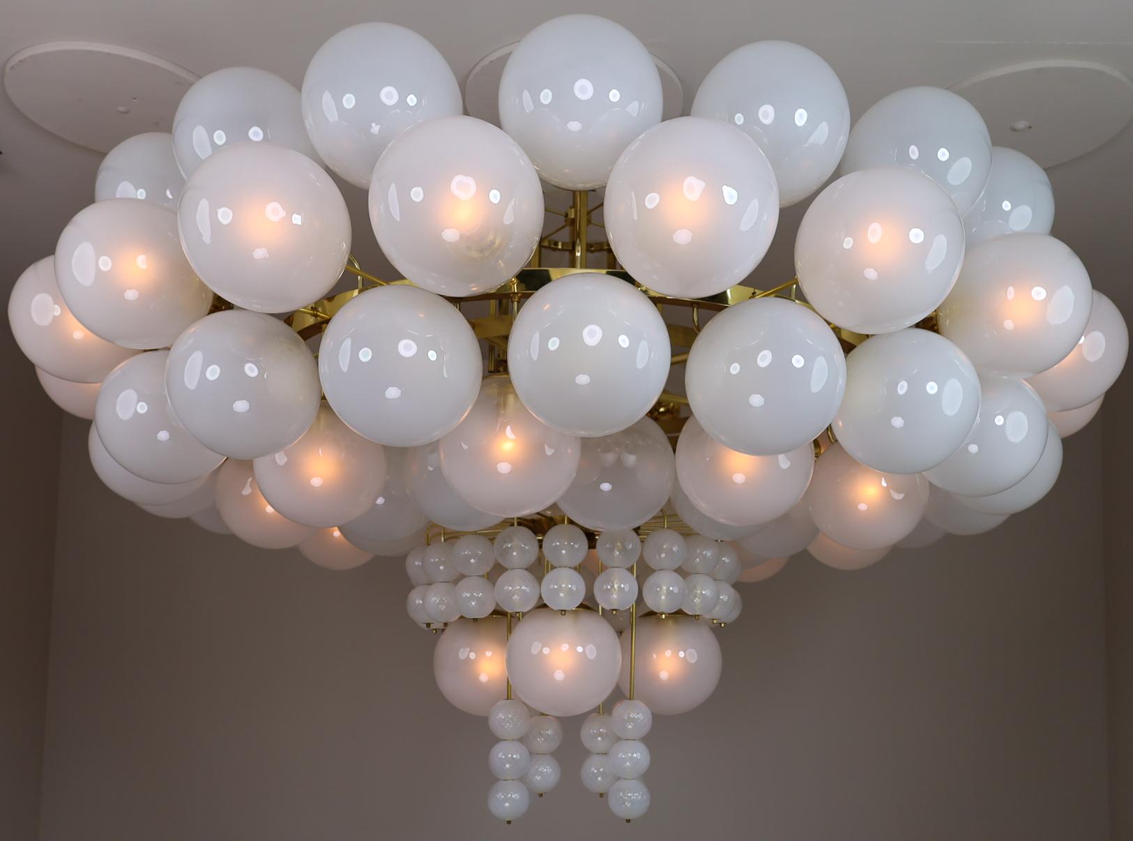 frosted glass globe chandelier