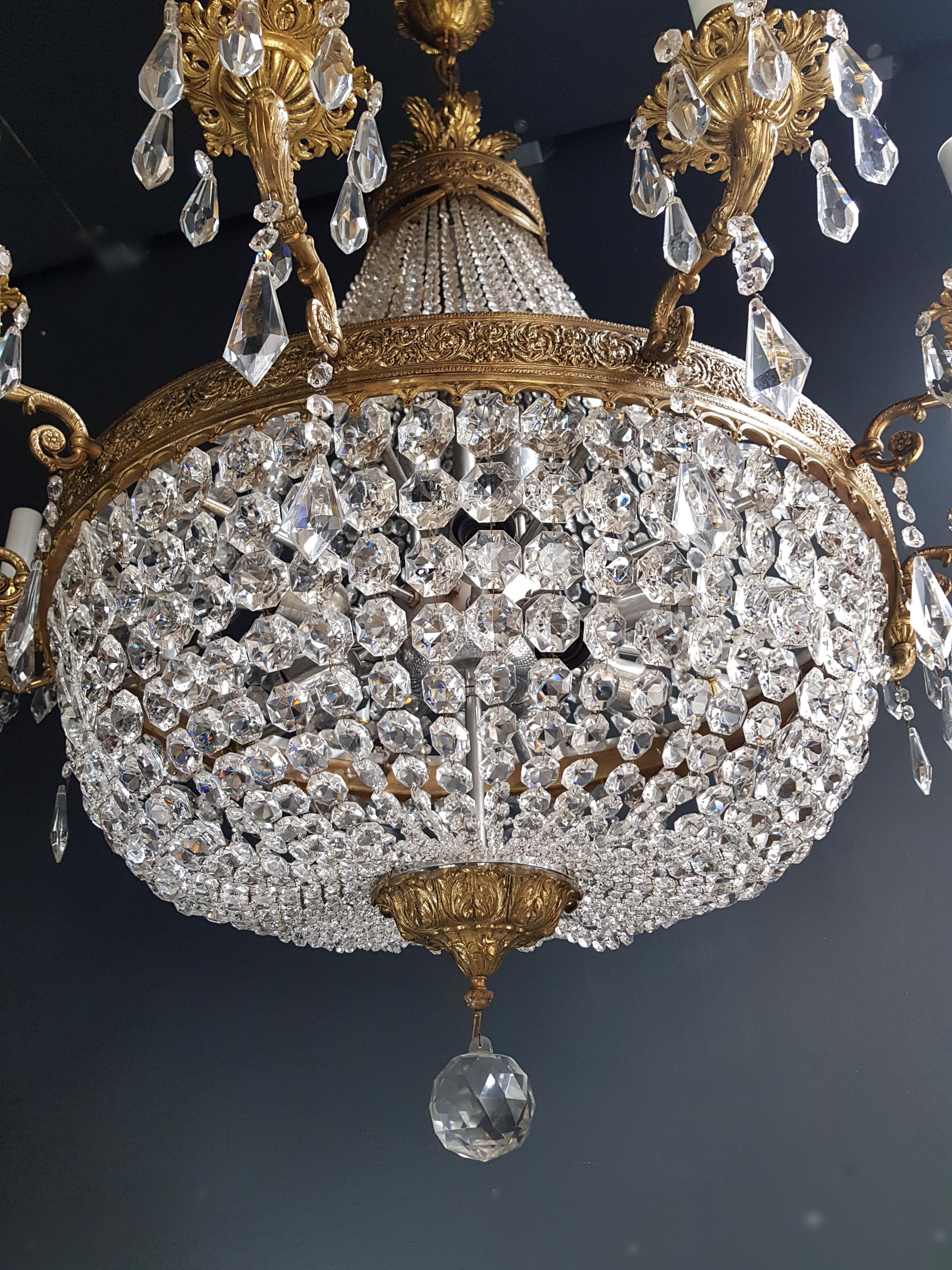 Hand-Knotted XXL Huge Montgolfièr Empire Sac a Pearl Chandelier Crystal Lustre Ceiling Lamp