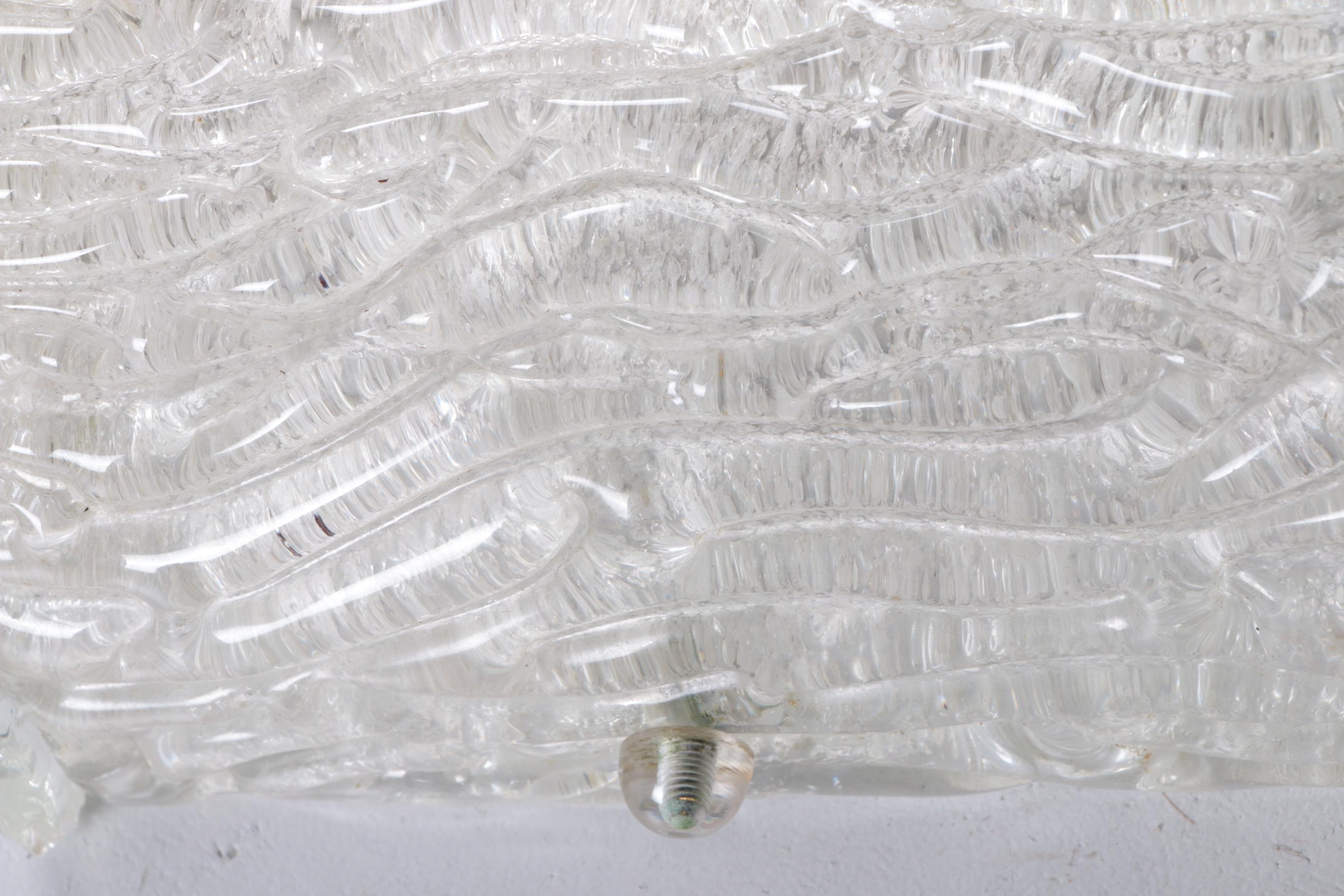 XXL Ice Wall Lamp by Hillebrand 60 cm long made in 1960 For Sale 5