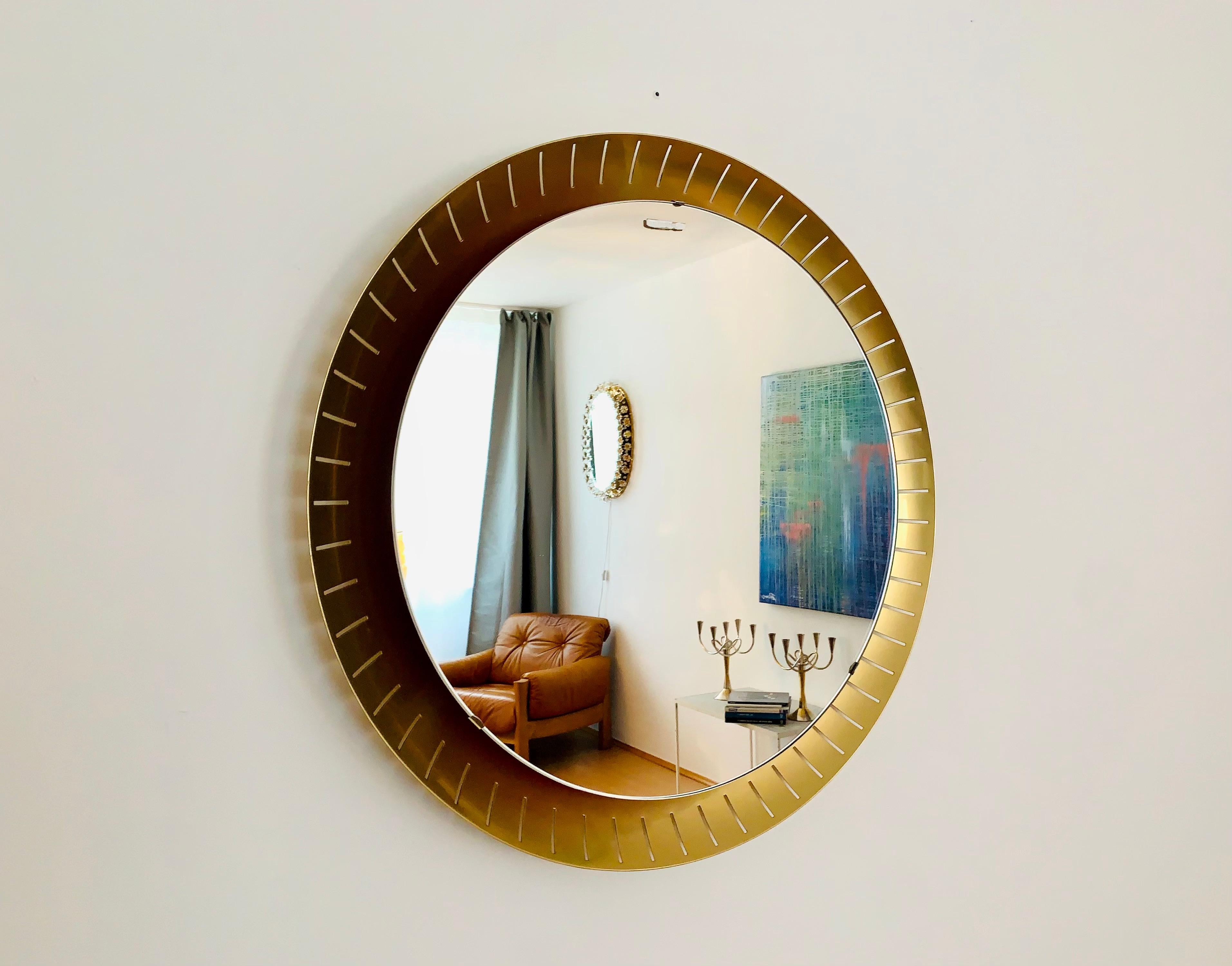 Mid-Century Modern XXL Illuminated Sunburst Mirror For Sale