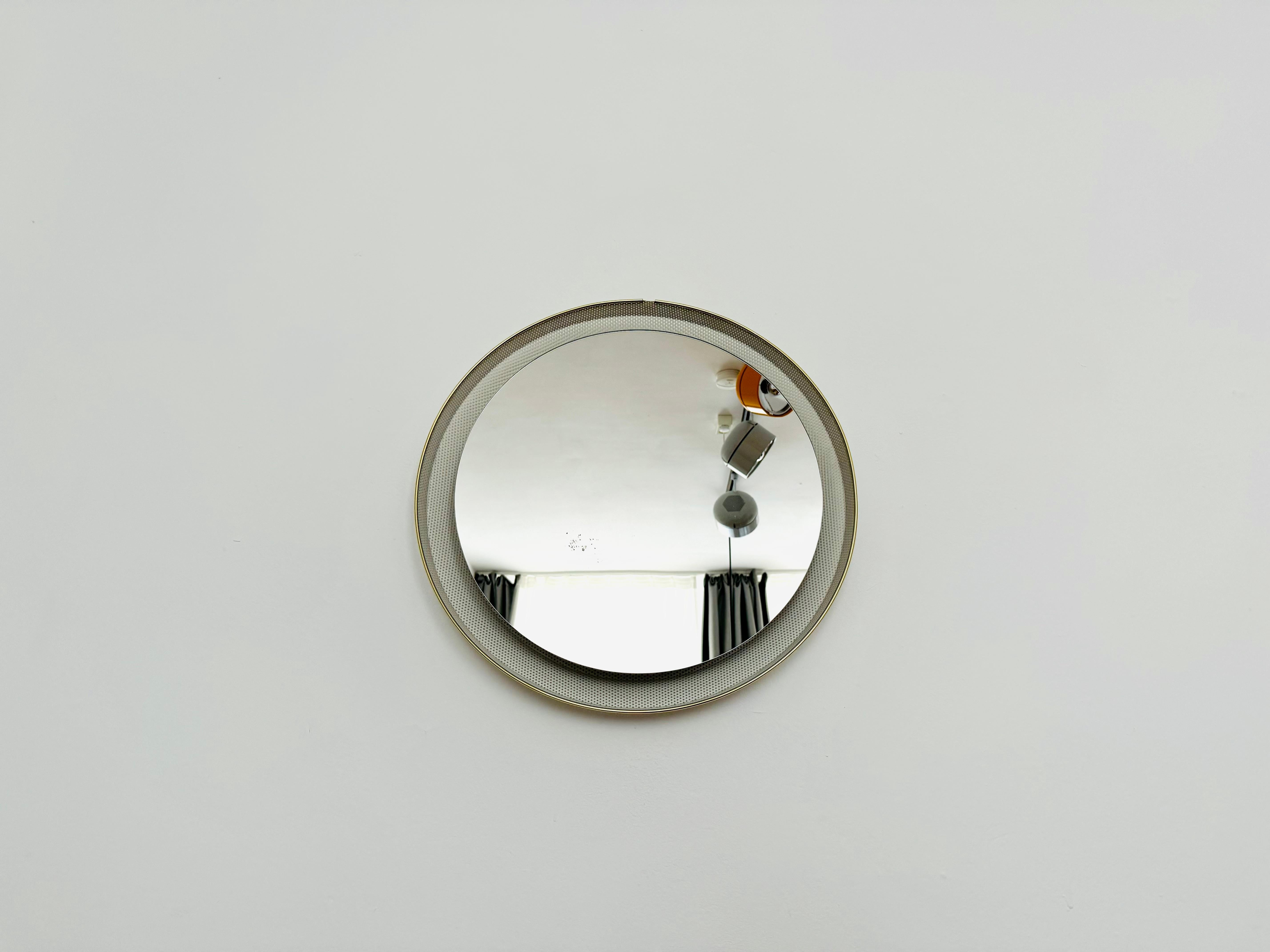 German Illuminated Sunburst Mirror For Sale