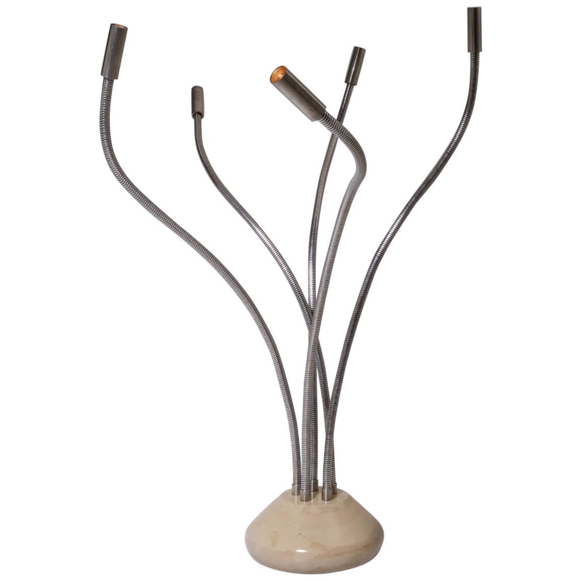 XXL Italian Adjustable Chrome and Marble ‘Octo’ Floor Lamp by Studio Reggiani