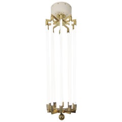 Extra Large Brass Chandelier by Kaiser & Co., Made in Germany, circa 1940s