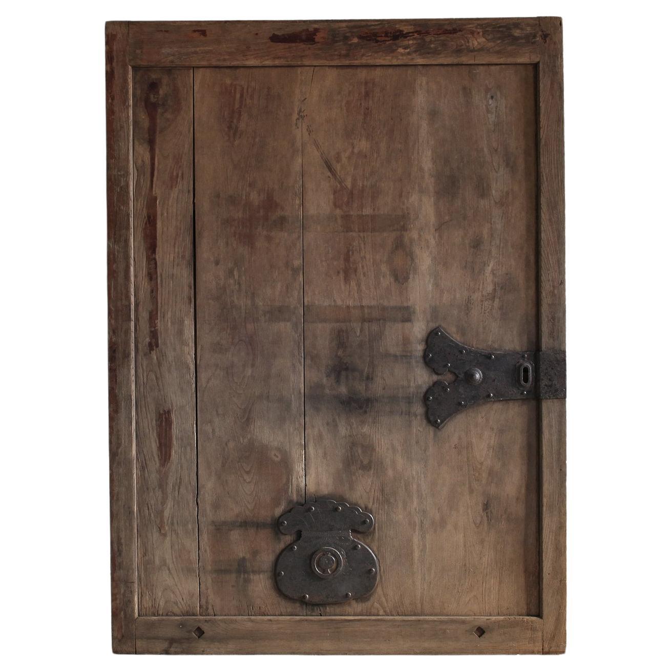 XXL Late Edo Period Japanese Cedar “Kura” Door/Wall Hanging Wabi Sabi For Sale