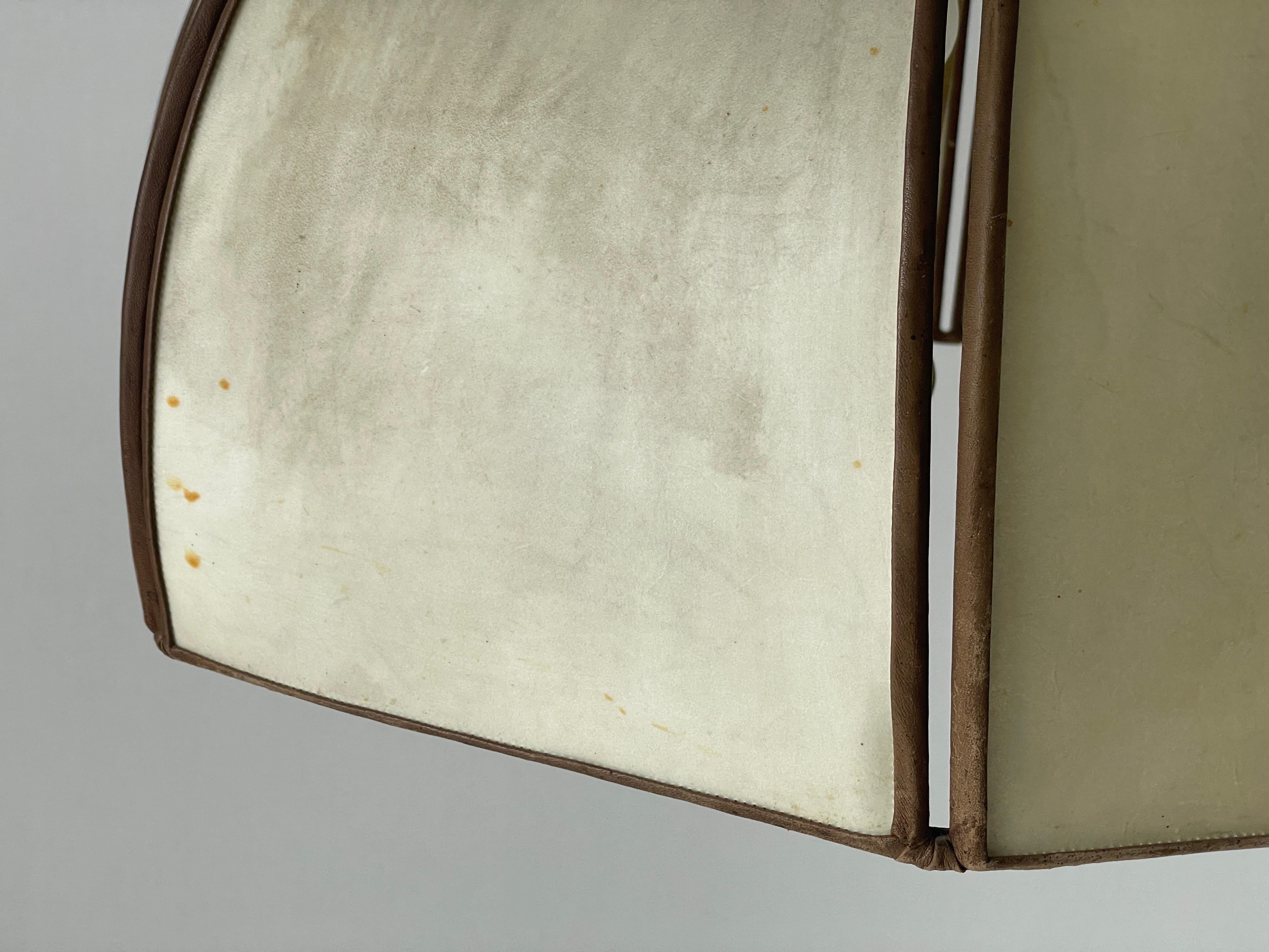 Metà XX secolo Lampada a sospensione regolabile con paralume in pelle XXL, anni '60, Germania in vendita