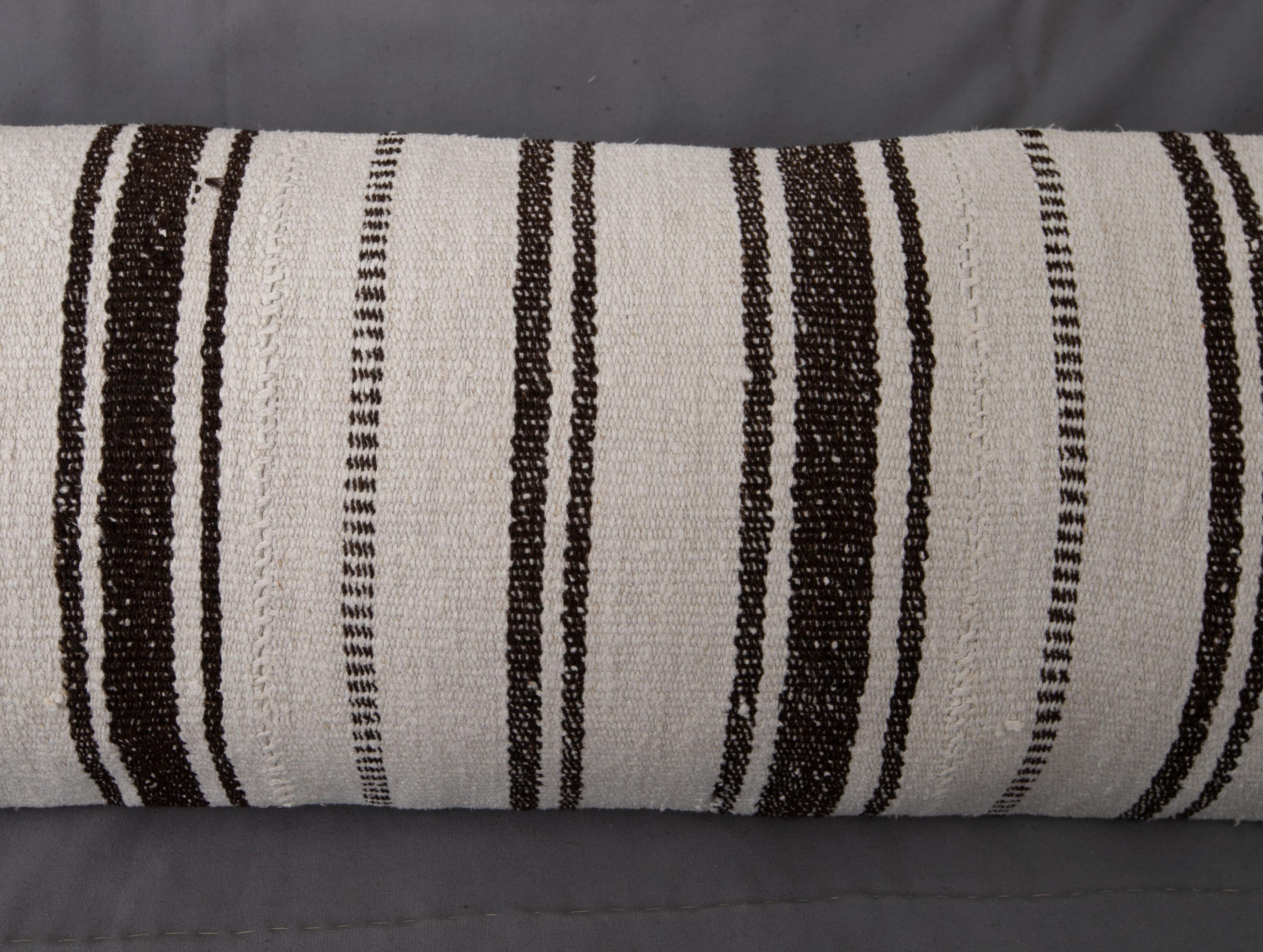 Rustic XXL Lumbar Made from Vintage Anatolian Hemp and Goat Hair Kilims, Mid-20th C For Sale