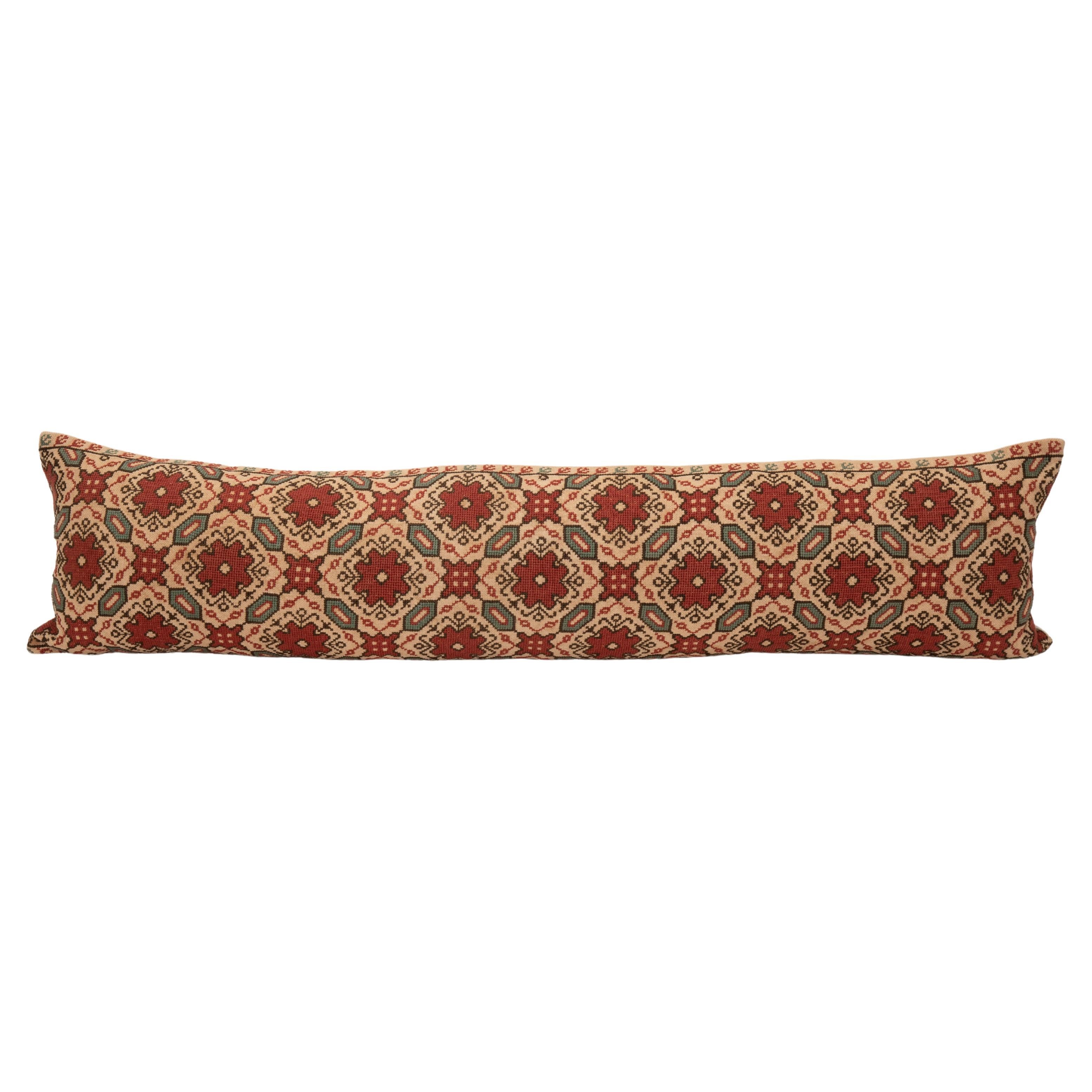 XXL Lumbar Pillow Case Made from an Eastern European Embroidery, 1900s