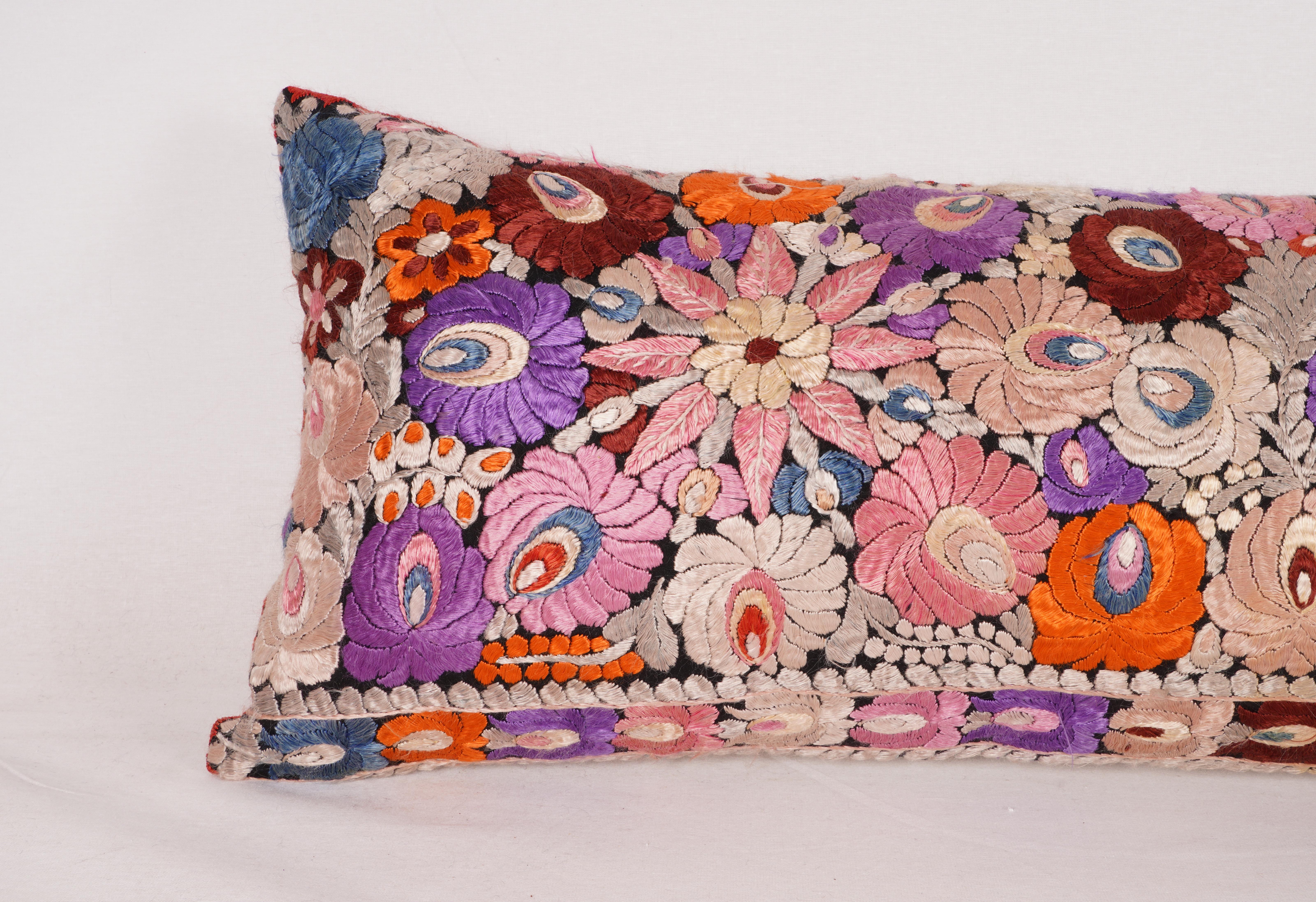 Folk Art XXL Lumbar Pillowcase Made from a Matyo Embroidery, Hungary, Early 20th C