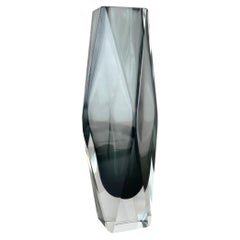 xxl Mandruzzato 2,3 kg, 30 cm, facettierte Murano Glass Sommerso-Glasvase, Murano, Italien, 1970er Jahre
