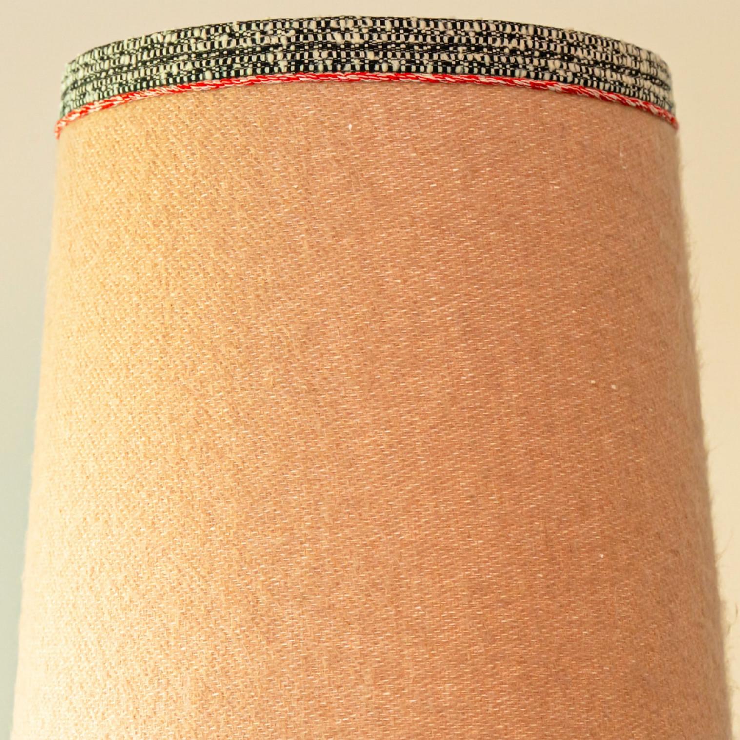 XXL Metallic Ceramic FLoor Table Lamp, Mohair Lampshade by R. Houben, 1970 For Sale 1