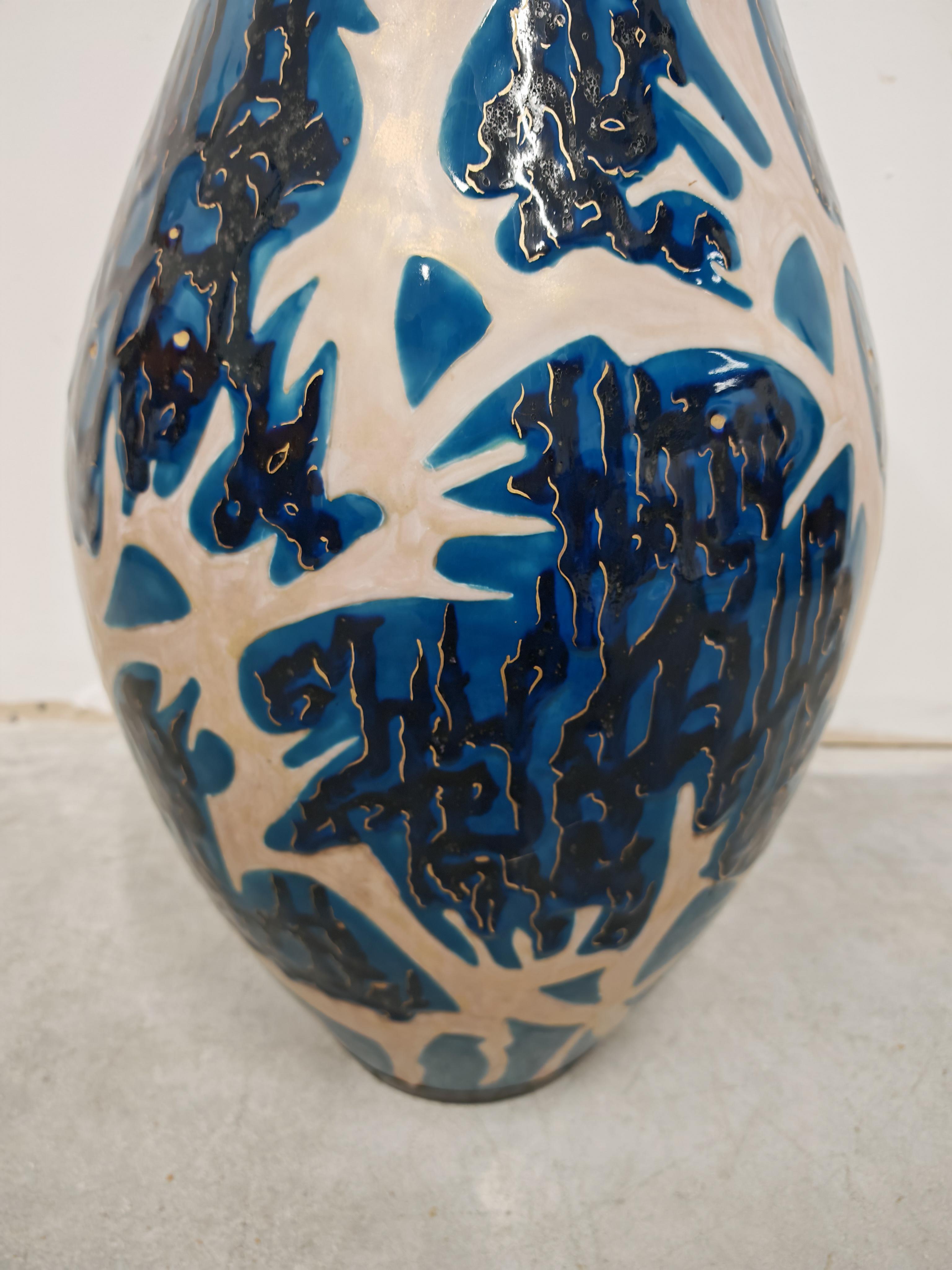 Céramique Vase XXL en céramique du milieu du siècle par Mahiedine Boutaleb pour Sèvres, France 1975 en vente