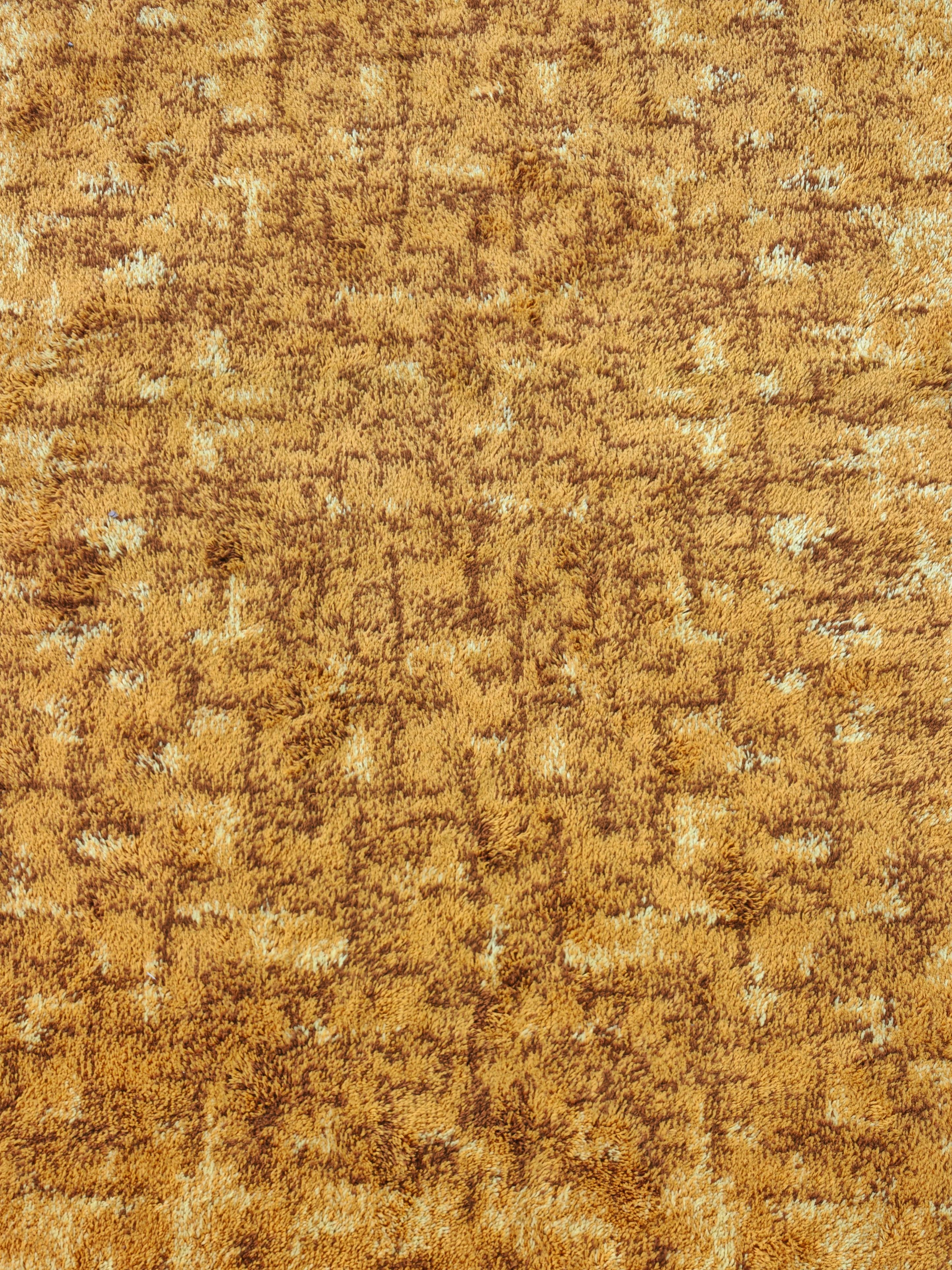 Lana Tappeto XXL Mid Century Modern in giallo senape di Siegel Teppich, 100% lana vergine in vendita