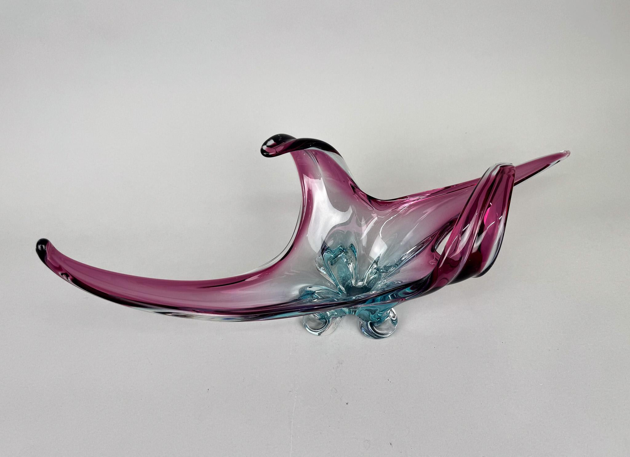 XXL Mid Century Murano Glass Bowl, Italy 6