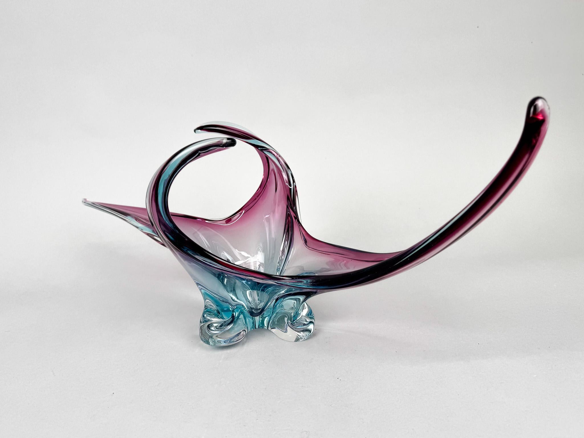 XXL Mid Century Murano Glass Bowl, Italy In Good Condition In Praha, CZ