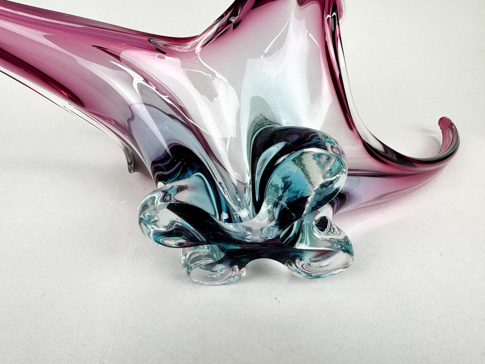 XXL Mid Century Murano Glass Bowl, Italy 1