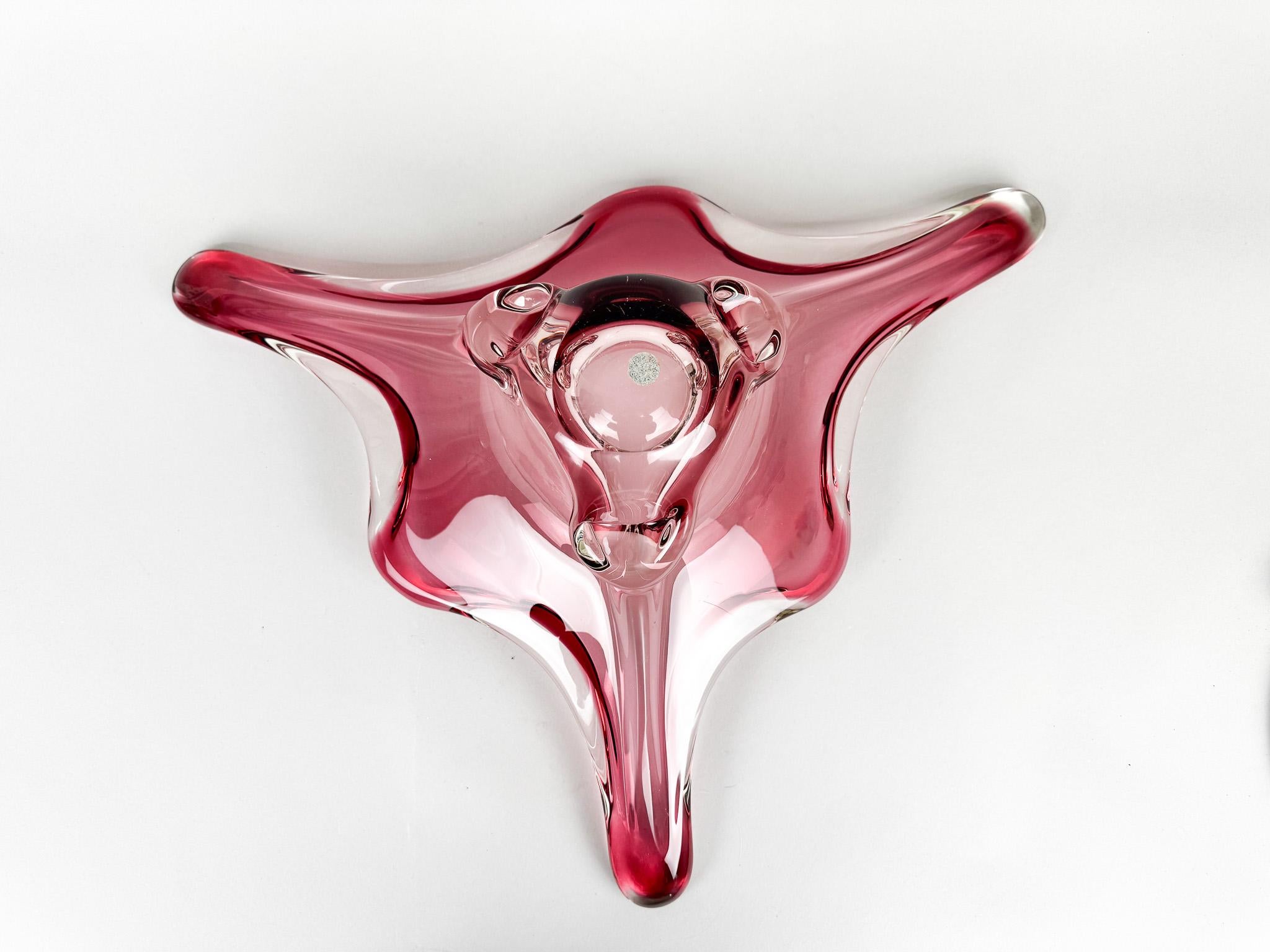 XXL Mid Century Murano Glass Bowl, Italy, Labeled For Sale 1