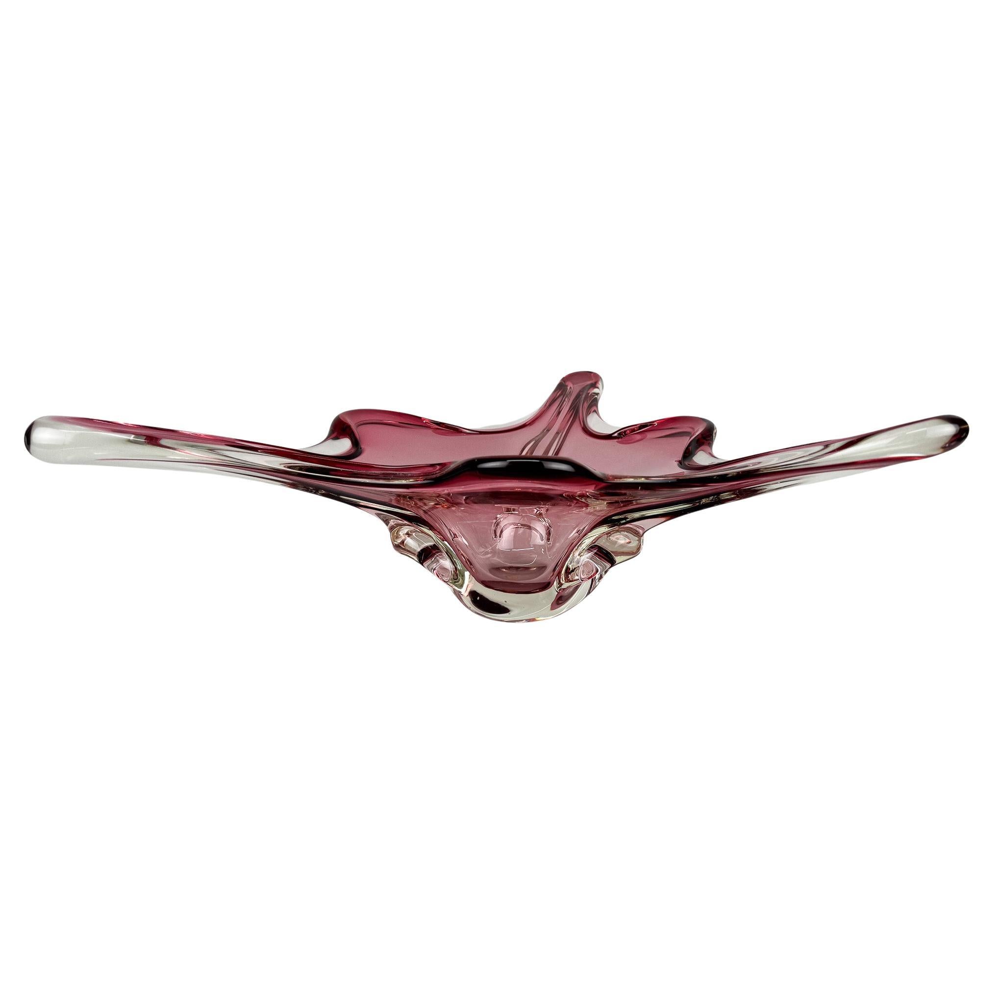 XXL Mid Century Murano Glass Bowl, Italy, Labeled For Sale