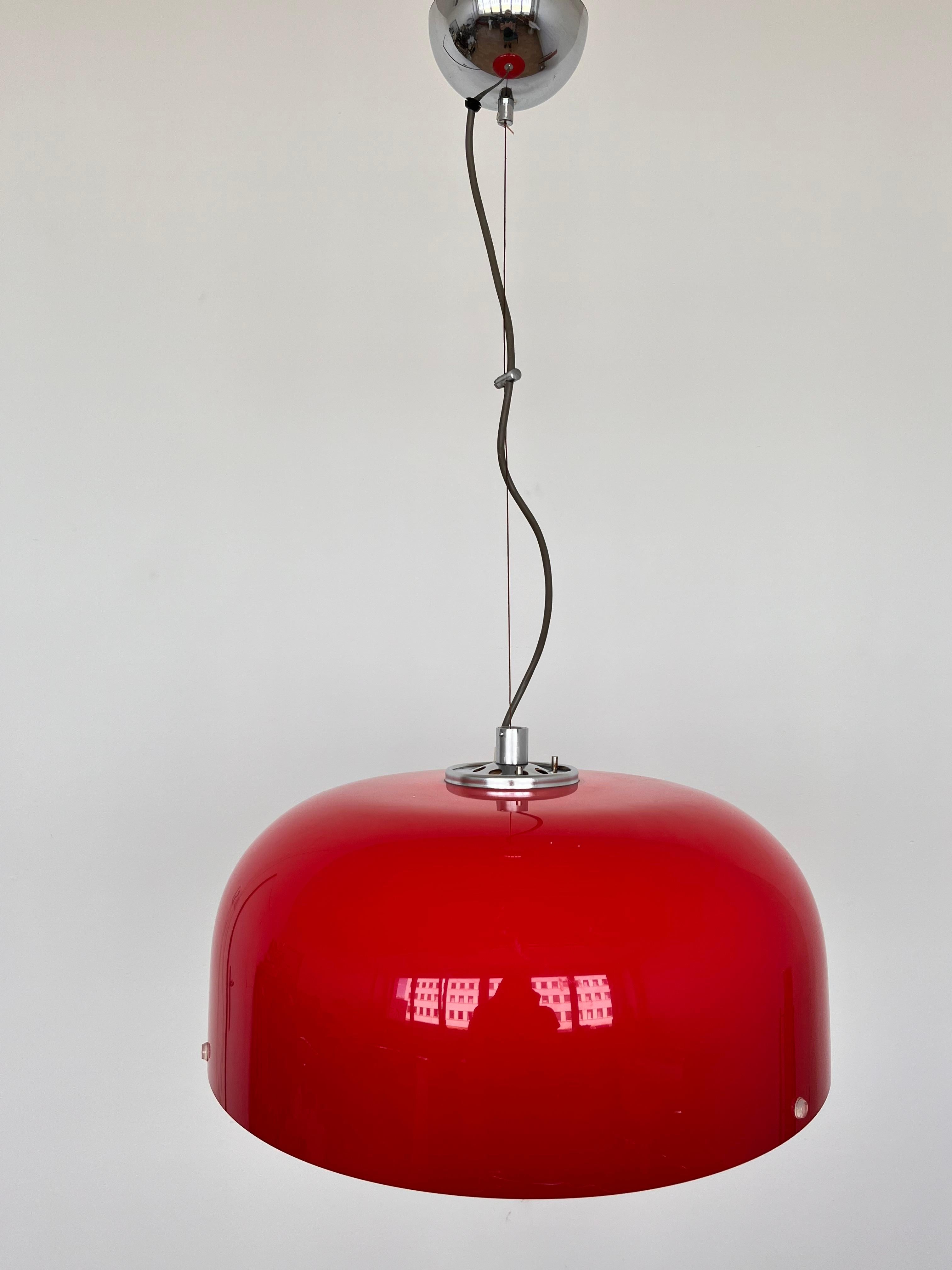 Mid-Century Modern XXL Midcentury plastic Design Pendant by Meblo, Harvey Guzzini, Italy, 1970s For Sale