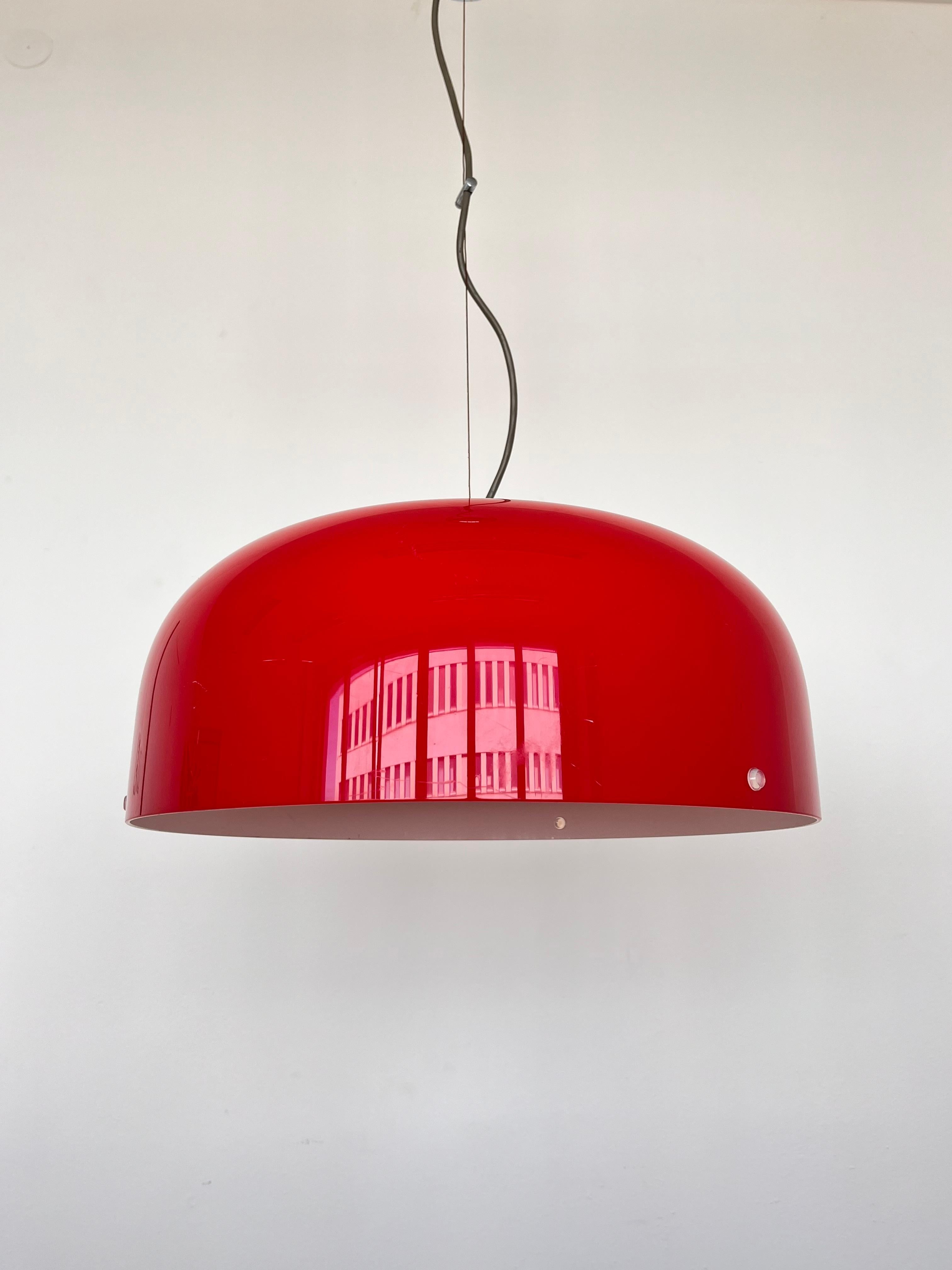 Late 20th Century XXL Midcentury plastic Design Pendant by Meblo, Harvey Guzzini, Italy, 1970s For Sale